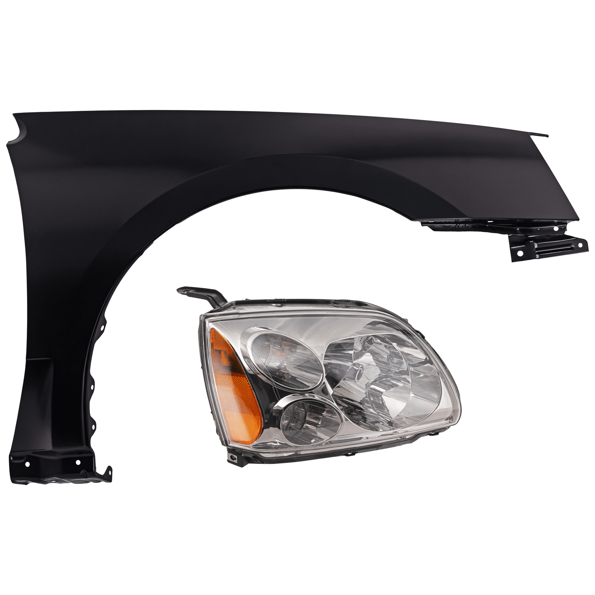 AM GALANT 04-12 HEAD LAMP RH 2 pc Kit Assembly Halogen with Fender SKU KIT 071126-343 Partslink MI2503127 MI1241158 OEM MN161852-5220C094