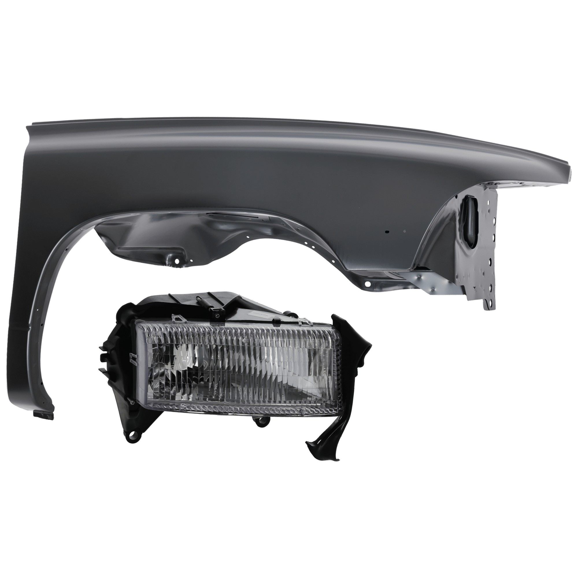AM DAKOTA 97-04 DURANGO 98-03 HEAD LAMP RH 2 pc Kit Assembly Halogen with Fender SKU KIT 071126-348 Partslink CH1241212 OEM 55055170AE PFM 55255030AF