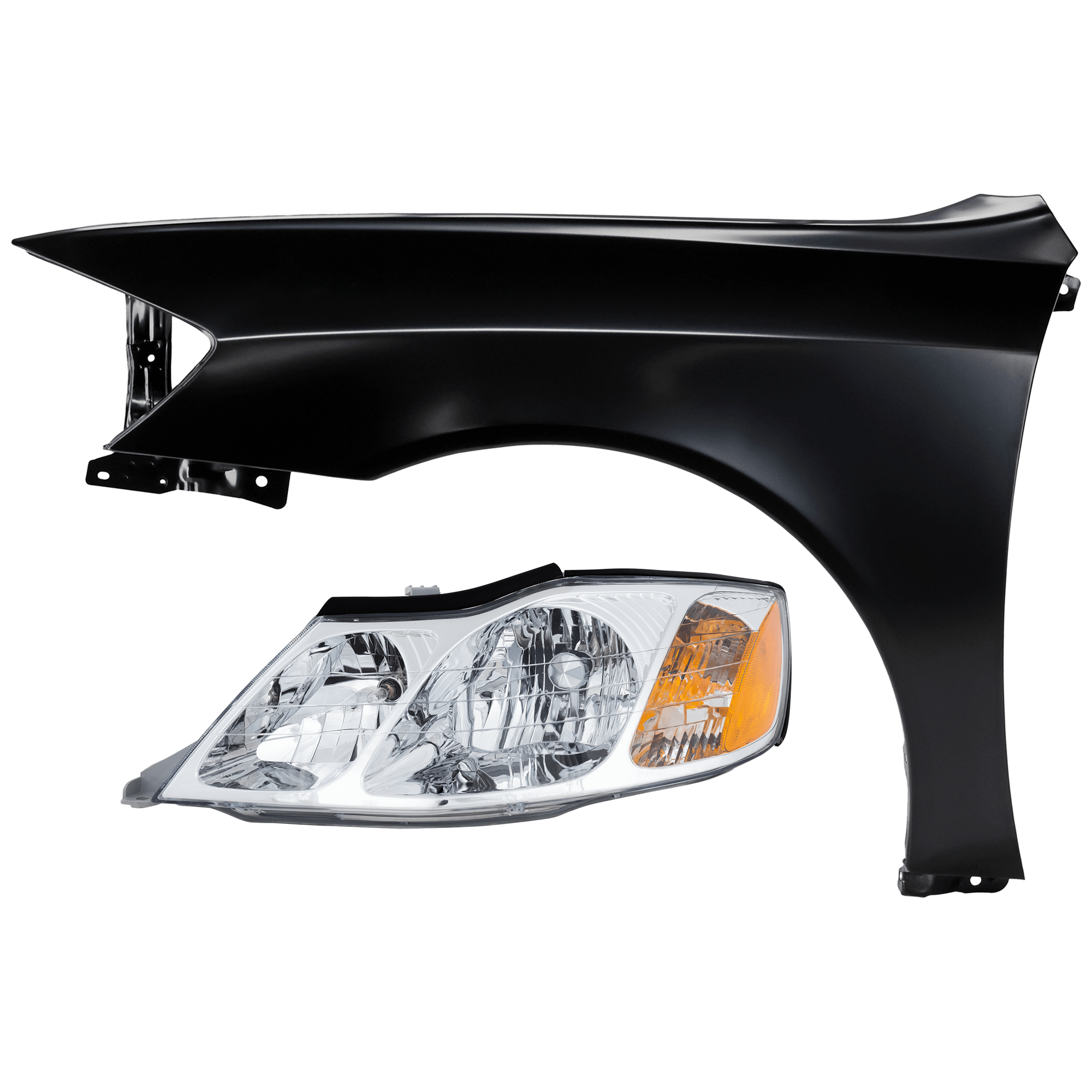 AM AVALON 00-04 HEAD LAMP LH 2 pc Kit Assembly Halogen with Fender SKU KIT 071126-45 Partslink TO2502132 TO1240179 OEM 81150AC040-53802AC030