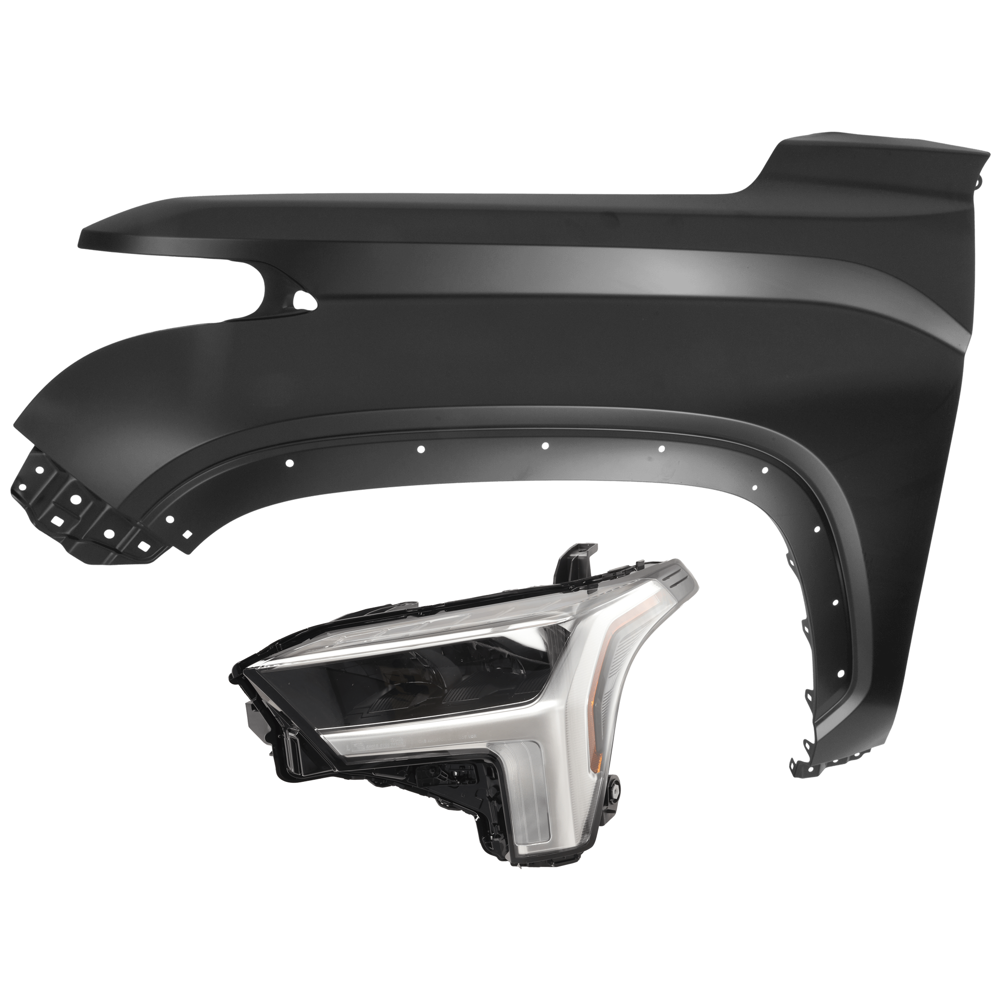 AM SEQUOIA 23-25 TUNDRA 22-24 HEAD LAMP LH 2 pc Kit Assembly LED with Fender SKU KIT 071126-49 Partslink TO2502317 TO1240284 OEM 811600C230-538120C100