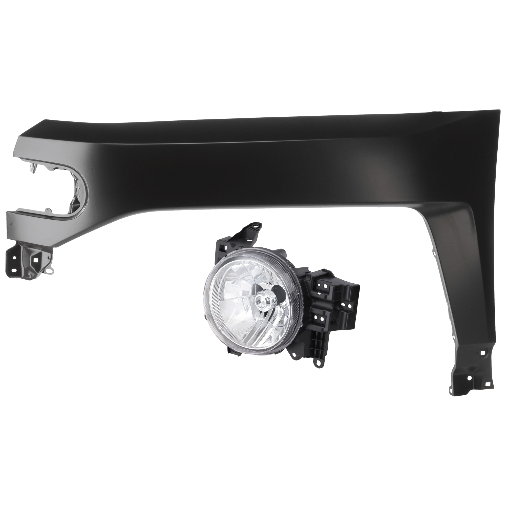 AM FJ CRUISER 07-14 HEAD LAMP LH 2 pc Kit Lens and Housing Halogen with Fender SKU KIT 071126-82 Partslink TO2502173 TO1240214 OEM 8107035445-5380235750