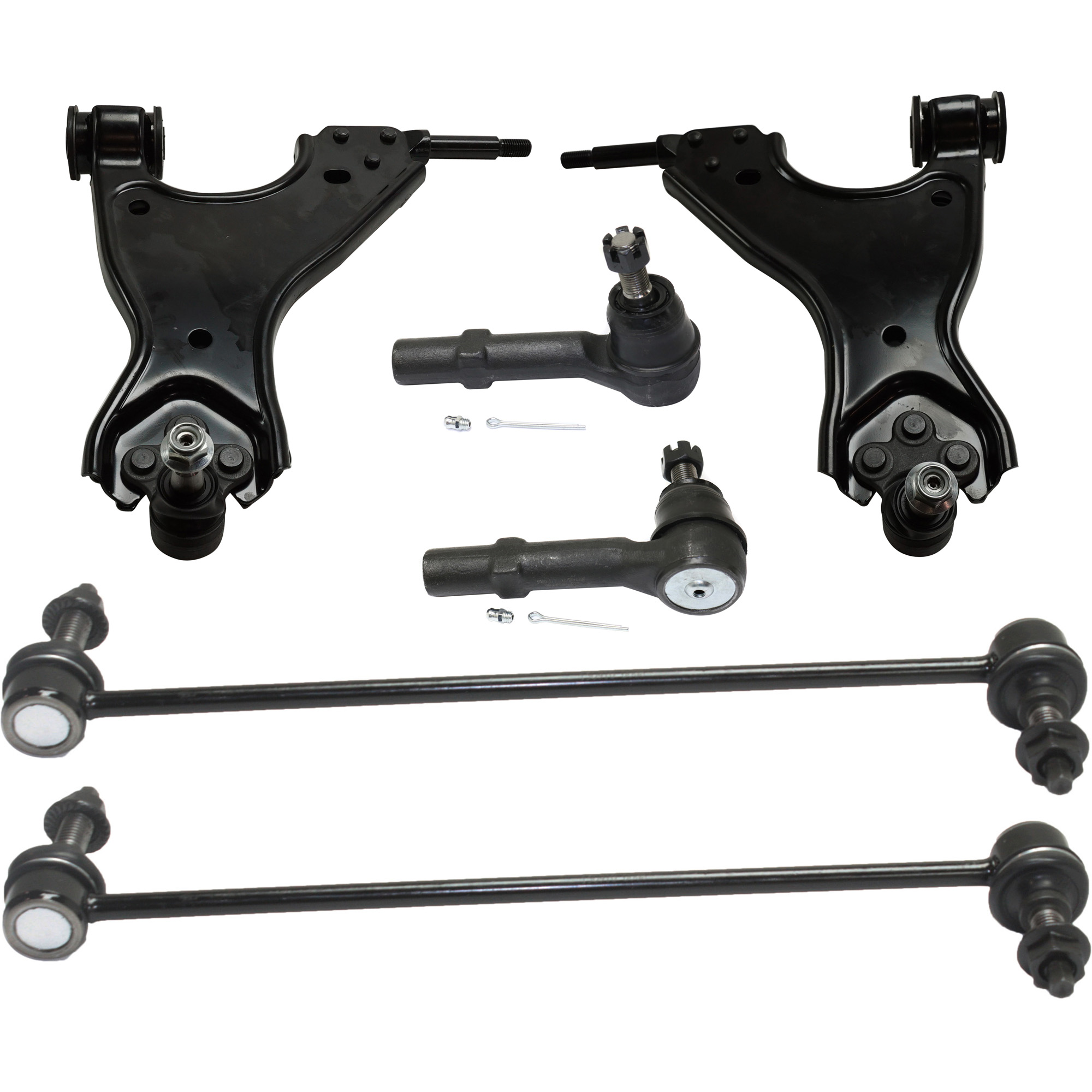 AM ACADIA 07-16 ACADIA LIMITED 17-17 FRONT CONTROL ARM KIT RH AND LH Lower w ball joint s 8 pc Kit with Sway Bar Link and Tie Rod End SKU KIT 071217-77 OEM 25798012-25995438-20774419-257