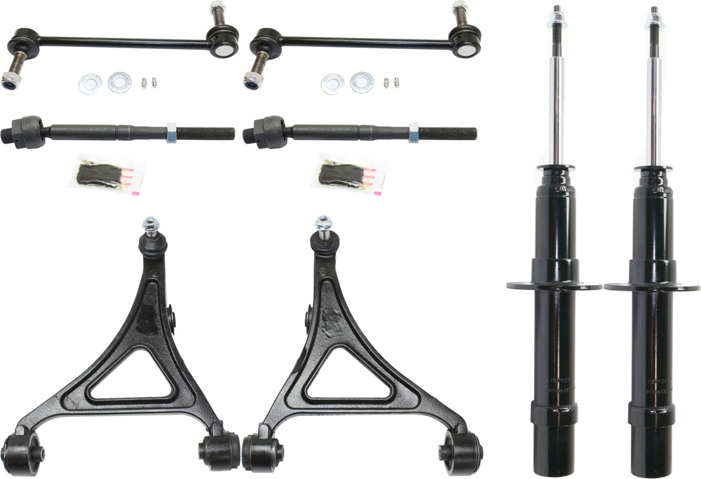 AM CHRYSLER 300-05-10 FRONT CONTROL ARM KIT RH AND LH Lower w ball joint s 8 pc Kit with Shock Absorber and Strut Assembly Sway Bar Link Tie Rod End Control Arm SKU KIT 071217-81 OEM 4895041AC 4895041AB 4895040AC