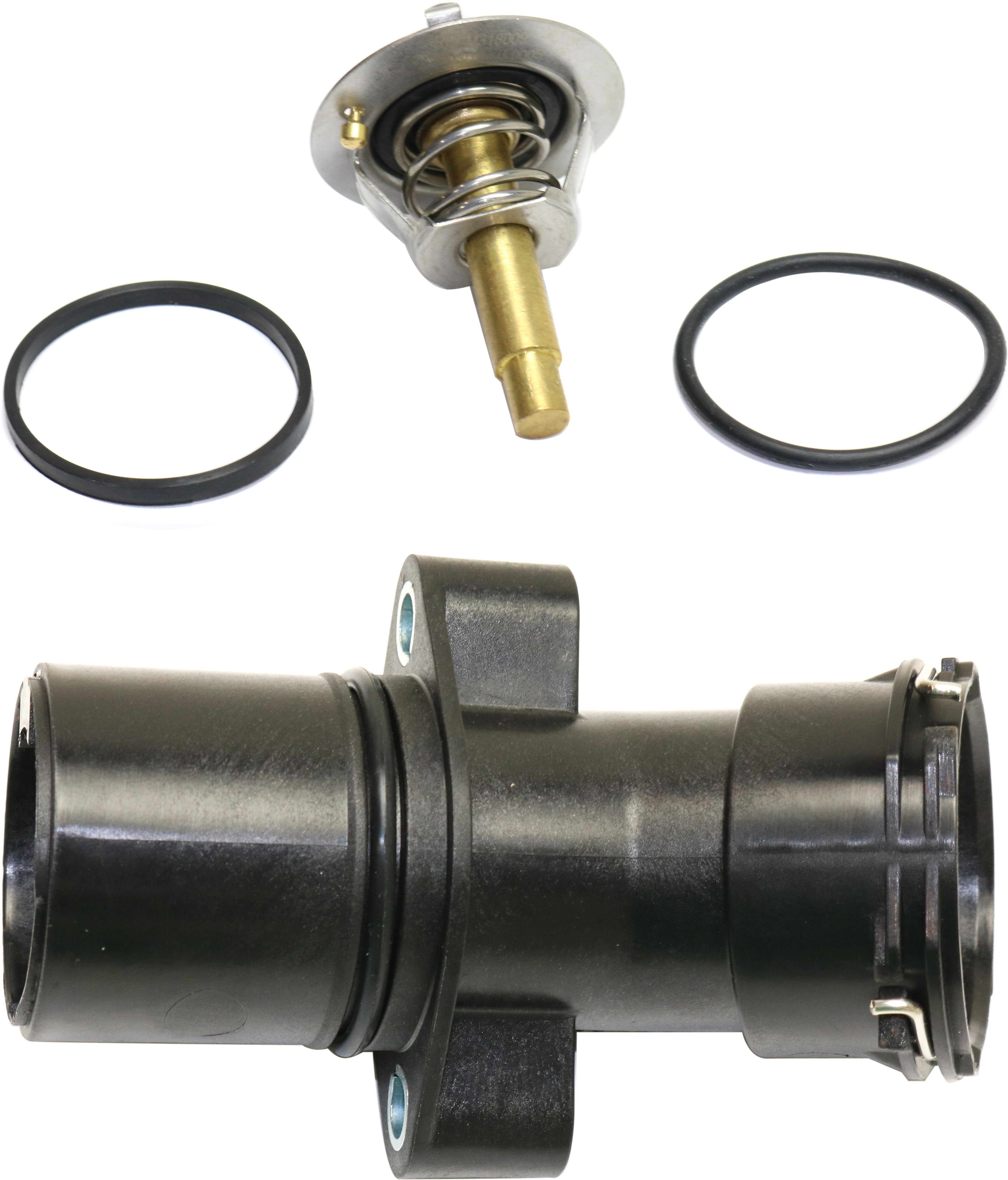 AM C230-03-05 THERMOSTAT 4 Cyl. 1.8L Engine 2 pc Kit with Thermostat Housing Cover SKU KIT 071218-14 OEM 2712001256