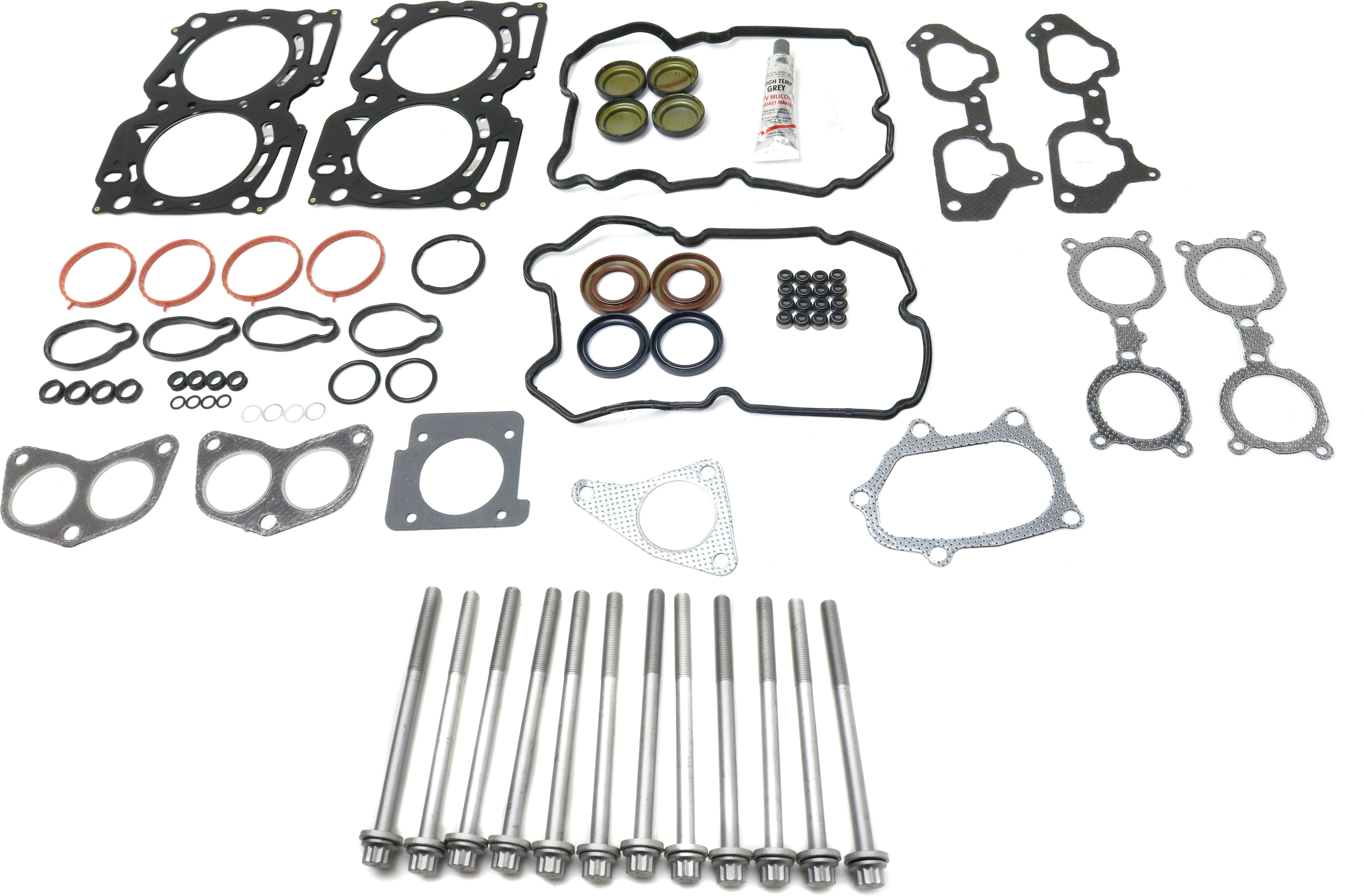 AM FORESTER 06-07 IMPREZA 06-09 CYLINDER HEAD GASKET 2 pc kit with Cylinder Head Bolt 4 Cyl 2.5L Eng. DOHC SKU KIT 071218-15