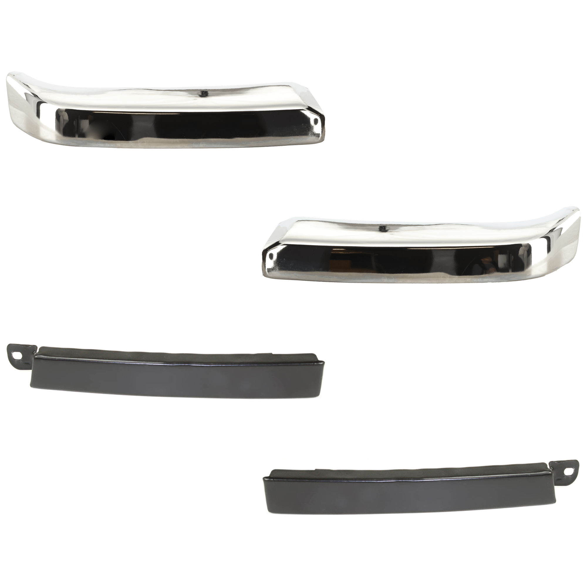 AM TACOMA 98-00 FRONT BUMPER END RH AND LH 4 pc kit Chrome Trim with Bumper Filler SKU KIT 071224-05 Partslink TO1004165 TO1005165 TO1089104 TO1088104 OEM 5210204010-5210304010-52512350