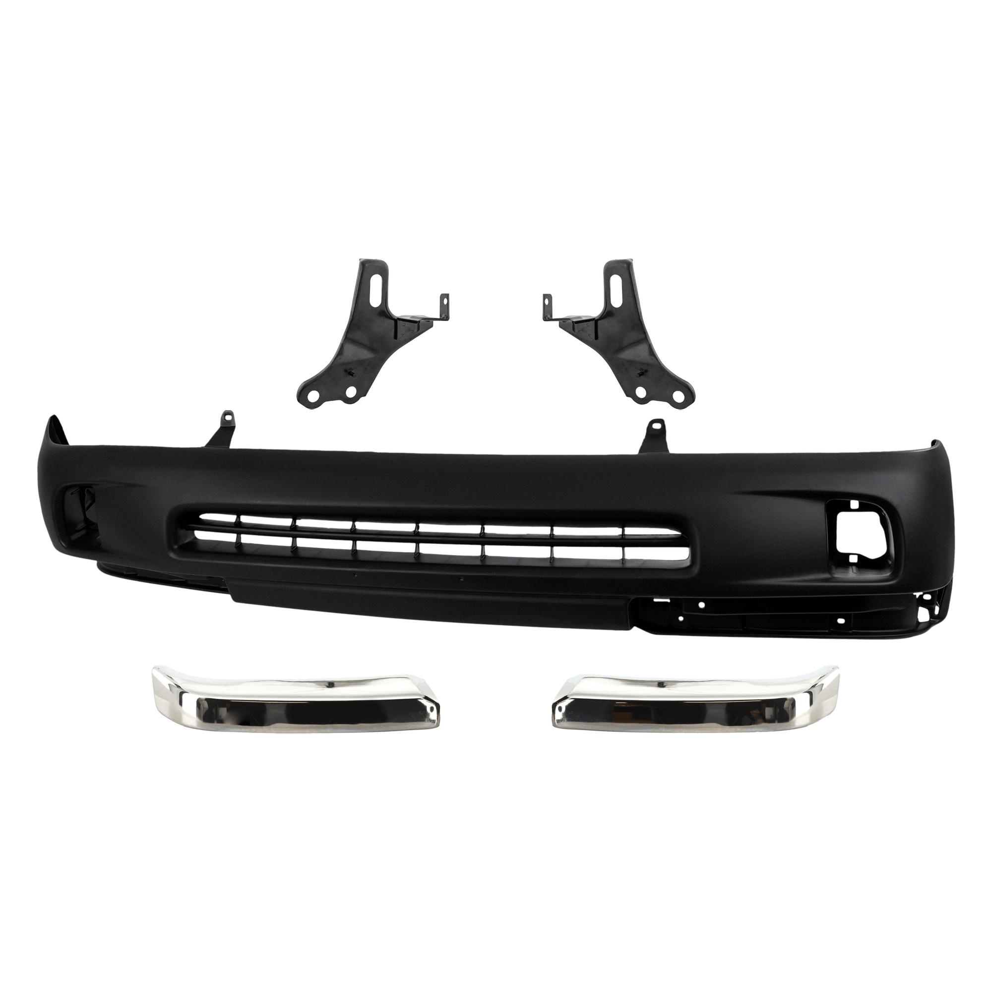 AM TACOMA 98-00 FRONT BUMPER COVER 5 pc kit Primed with Bumper End and Bumper Reinforcement Bracket SKU KIT 071224-10 Partslink TO1005165 TO1004165 TO1067129 TO1066129 OEM 5391104090 PFM 5210204010-5210