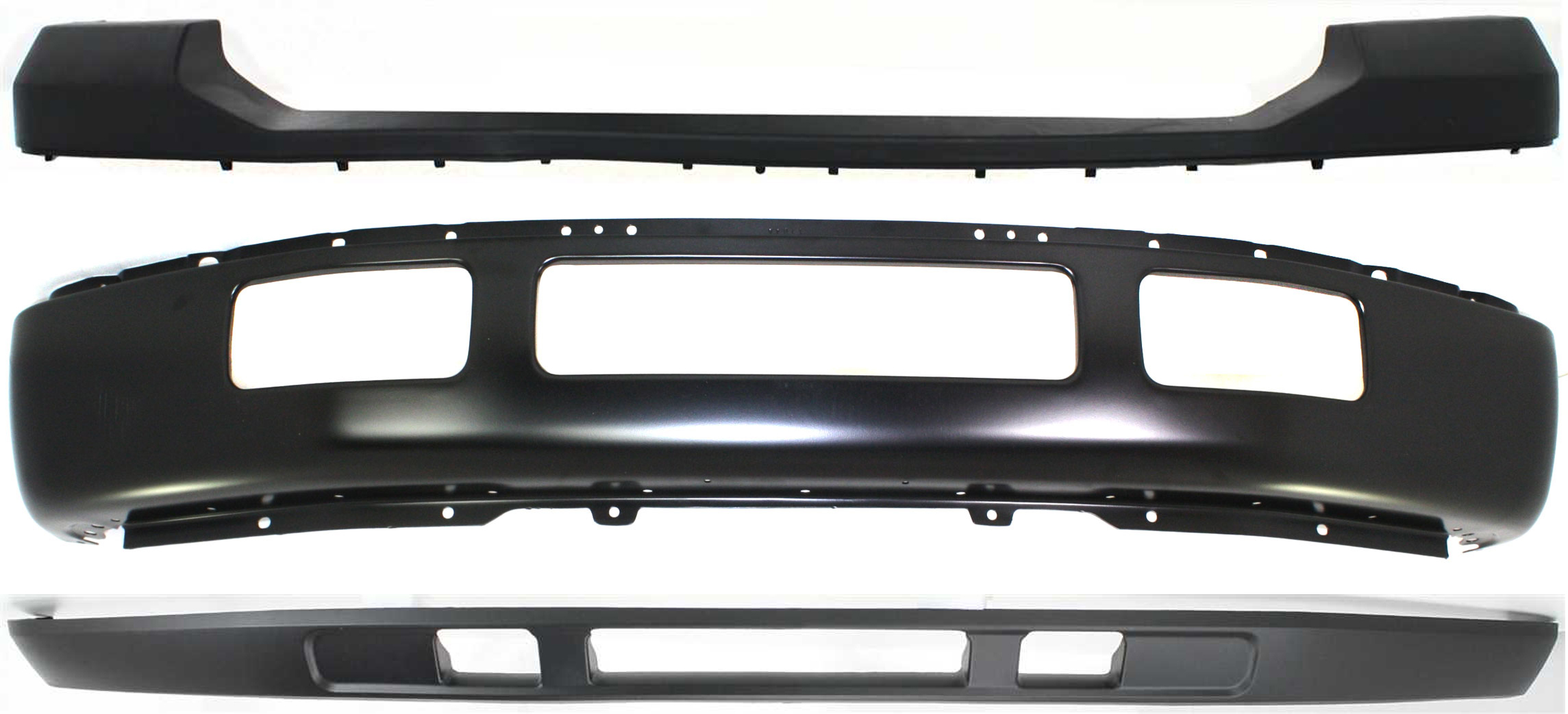AM F 450 F 500 SUPER DUTY 06-07 FRONT BUMPER COVER 3 pc Kit with Bumper and Lower Panel SKU KIT 071317-01 Partslink FO1000607 FO1002397 FO1095219 OEM 6C3Z17D957AA 5C3Z17757EAA 5C3Z