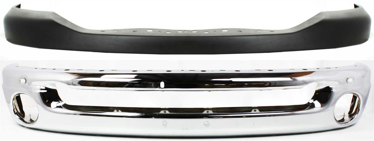 AM RAM FULL SIZE P U 06-09 FRONT BUMPER COVER Textured 2 pc Kit with Bumper SKU KIT 071317-06 Partslink CH1000880 CH1002383 OEM 55077762AA 55077946AB