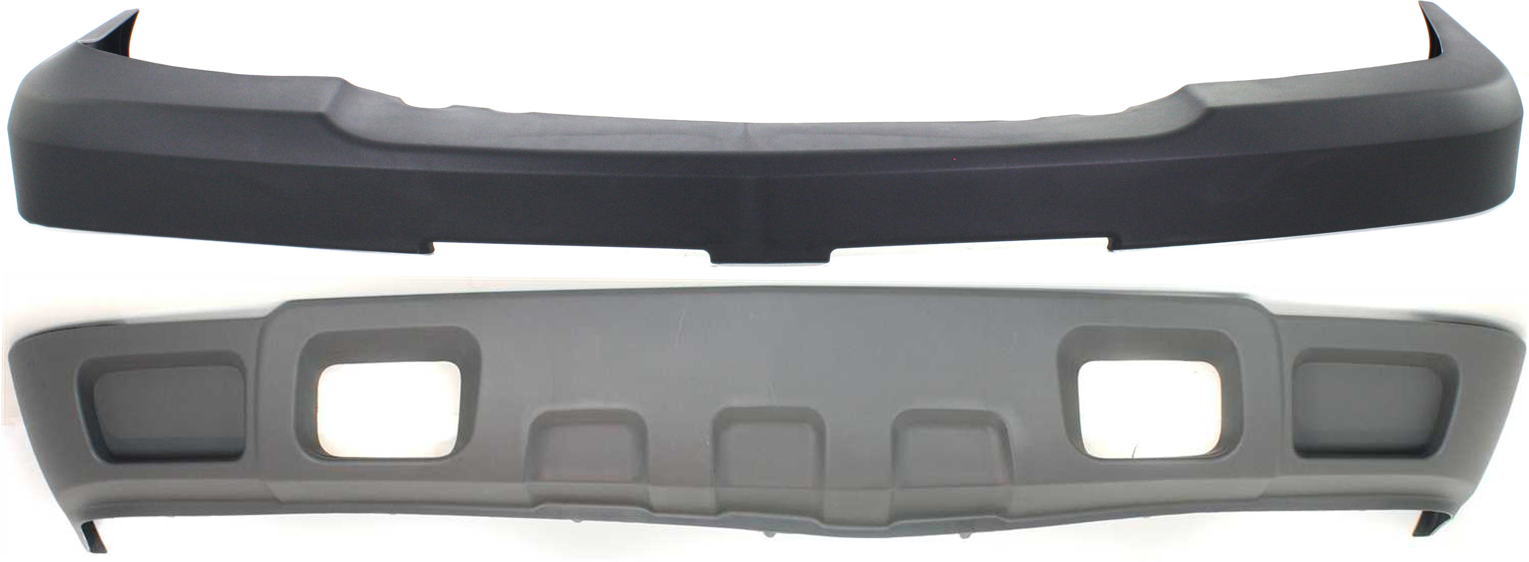 AM SILVERADO 2500 HD SILVERADO 3500-03-06 FRONT BUMPER COVER Textured 2 pc Kit w Valance SKU KIT 071317-08 Partslink GM1051109 GM1092205 GM1092174 OEM 15139804-10398000
