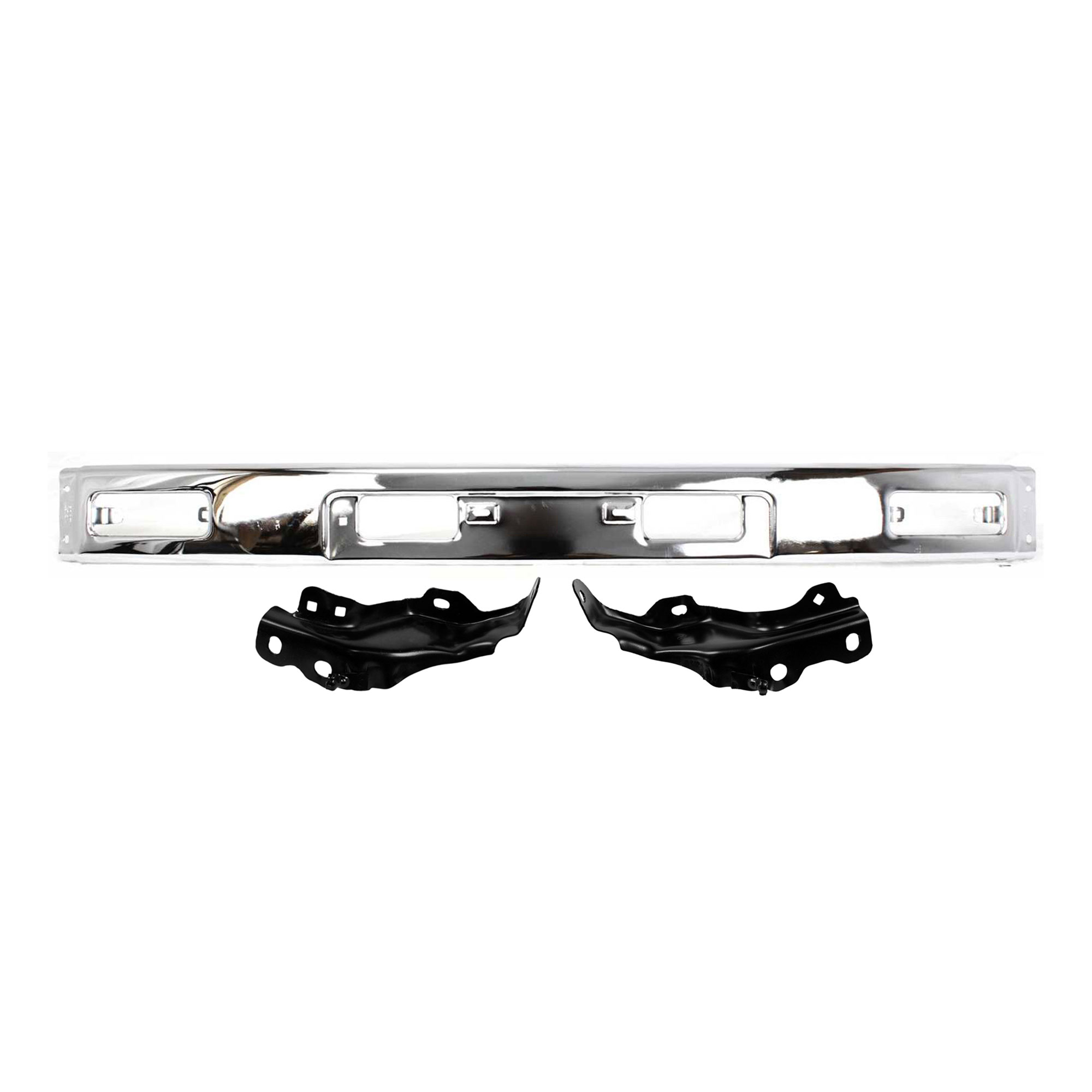 AM TOYOTA PICKUP 84-86 FRONT BUMPER Chrome 3 pc kit with Bumper Bracket SKU KIT 071317-13 Partslink TO1002118 TO1066104 TO1067104 OEM 5211189146-5201289108-52011891