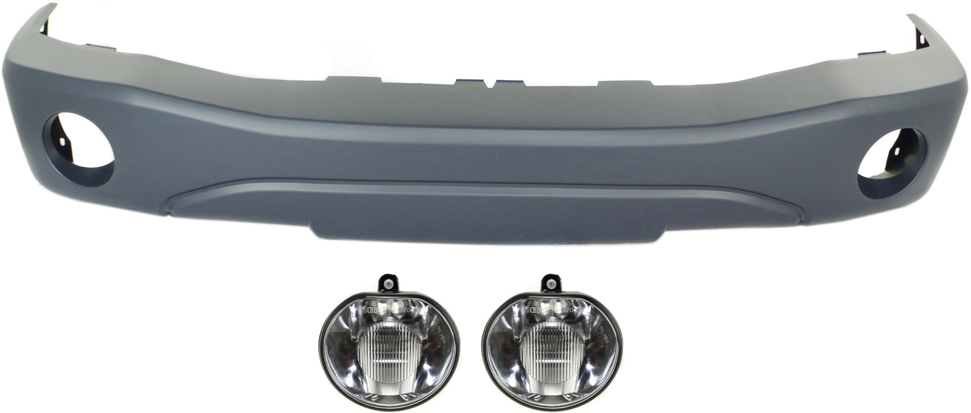 AM DURANGO 04-06 FRONT BUMPER COVER 3 pc Kit with Fog Lights SKU KIT 071317-22 Partslink CH1000418 CH2592127 OEM 5HP18TZZAB 55077470AB PFM