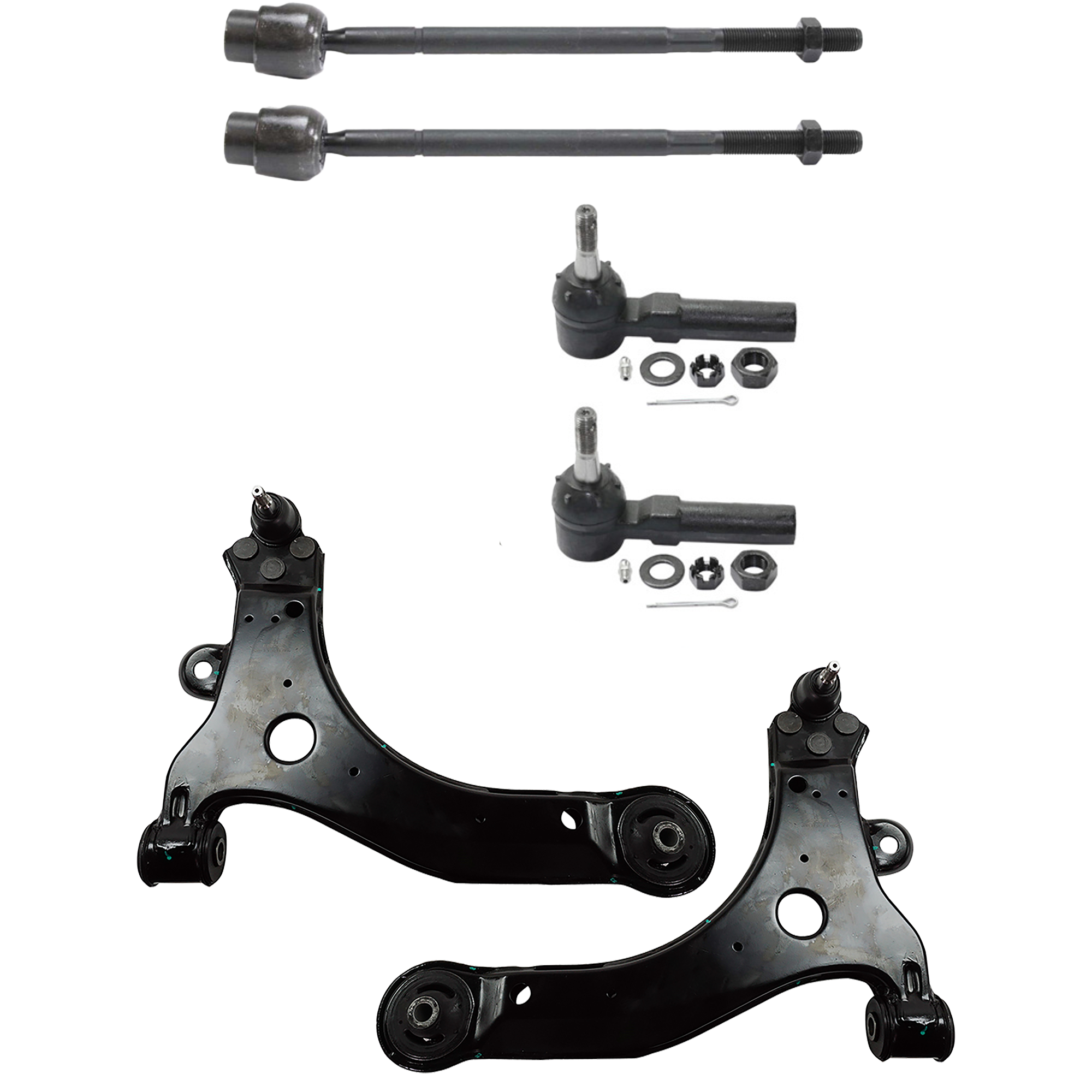 AM VENTURE 97-05 FRONT CONTROL ARM KIT RH AND LH Lower 6 pc Kit with Tie Rod End SKU KIT 071317-32 OEM 10344930-10420754-10344931-104