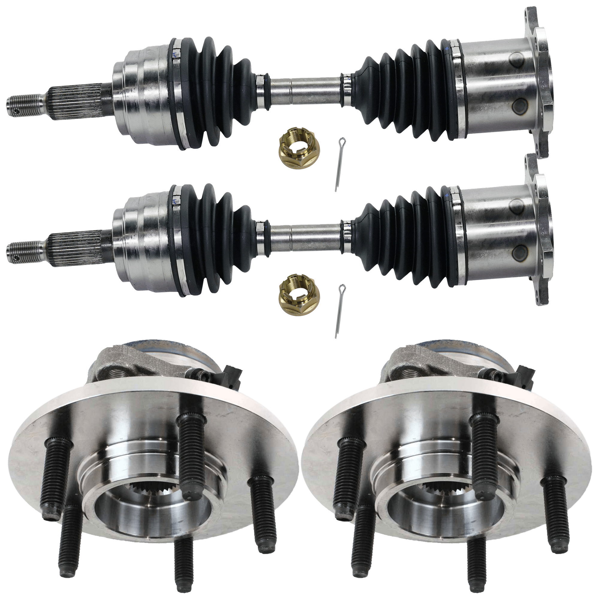 AM EXPEDITION NAVIGATOR 00-02 FRONT SUSPENSION KIT RH AND LH 4 pc kit with Axle Assembly and Wheel Hub SKU KIT 071324-100 OEM 515031-715031-7250081-40265004