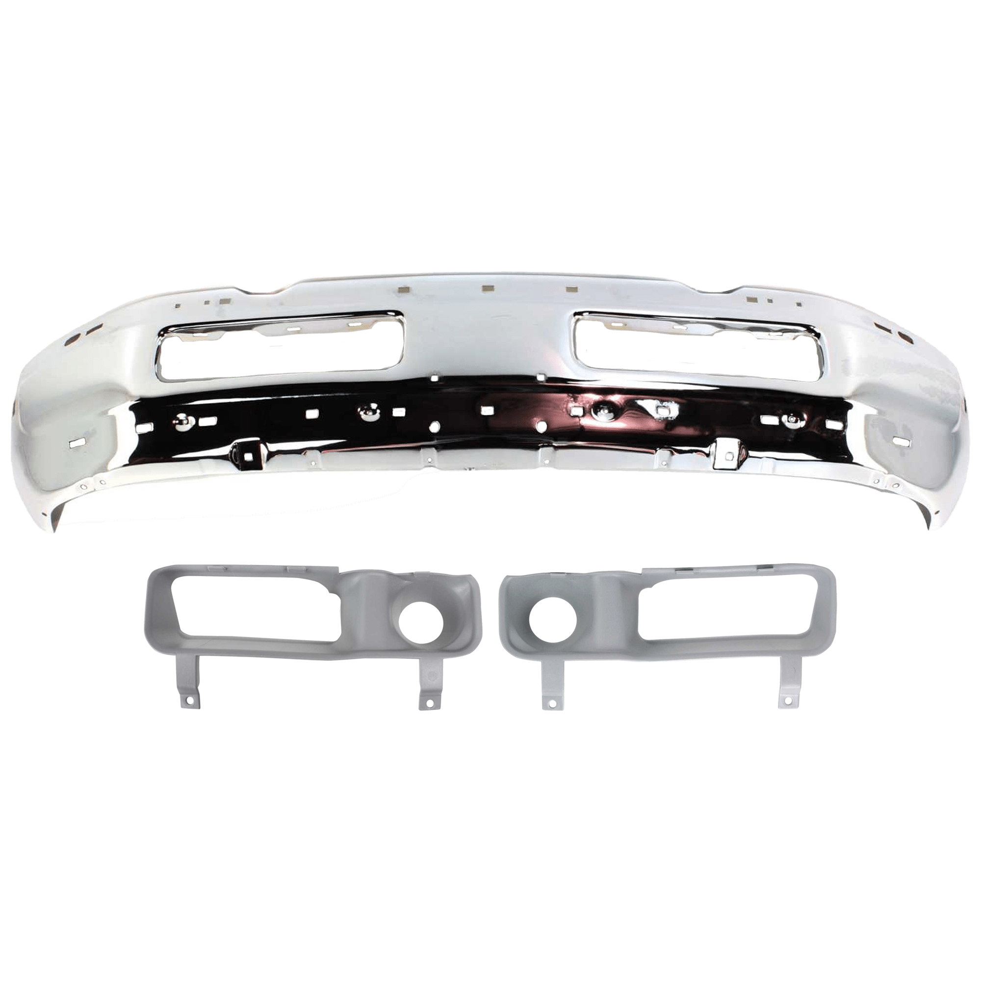 AM DODGE FULL SIZE PICKUP 94-02 FRONT BUMPER 3 pc kit Face Bar Chrome with Fog Light Trim SKU KIT 071324-111 Partslink CH1002256 CH1002172 CH1039101 CH1038101 OEM 55076599AG 55274749-55076600-5