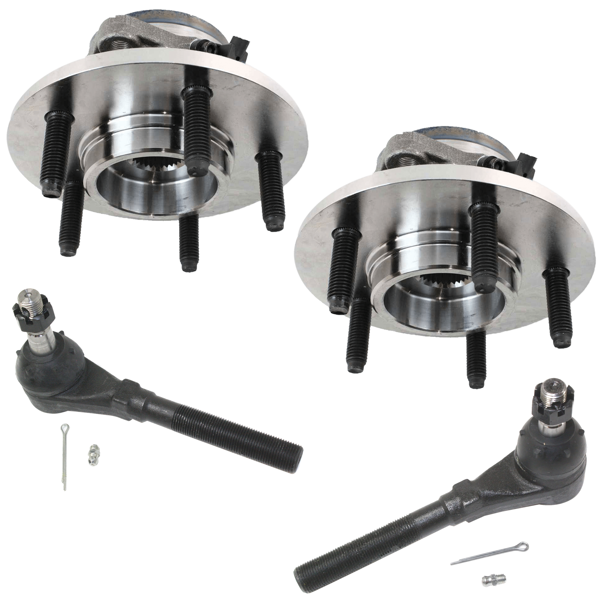 AM EXPEDITION NAVIGATOR 00-02 FRONT SUSPENSION KIT RH AND LH 4 pc kit 5 Studs M14 Bolts with Tie Rod End and Wheel Hub SKU KIT 071324-115 OEM 515031-715031-7250081-40265004
