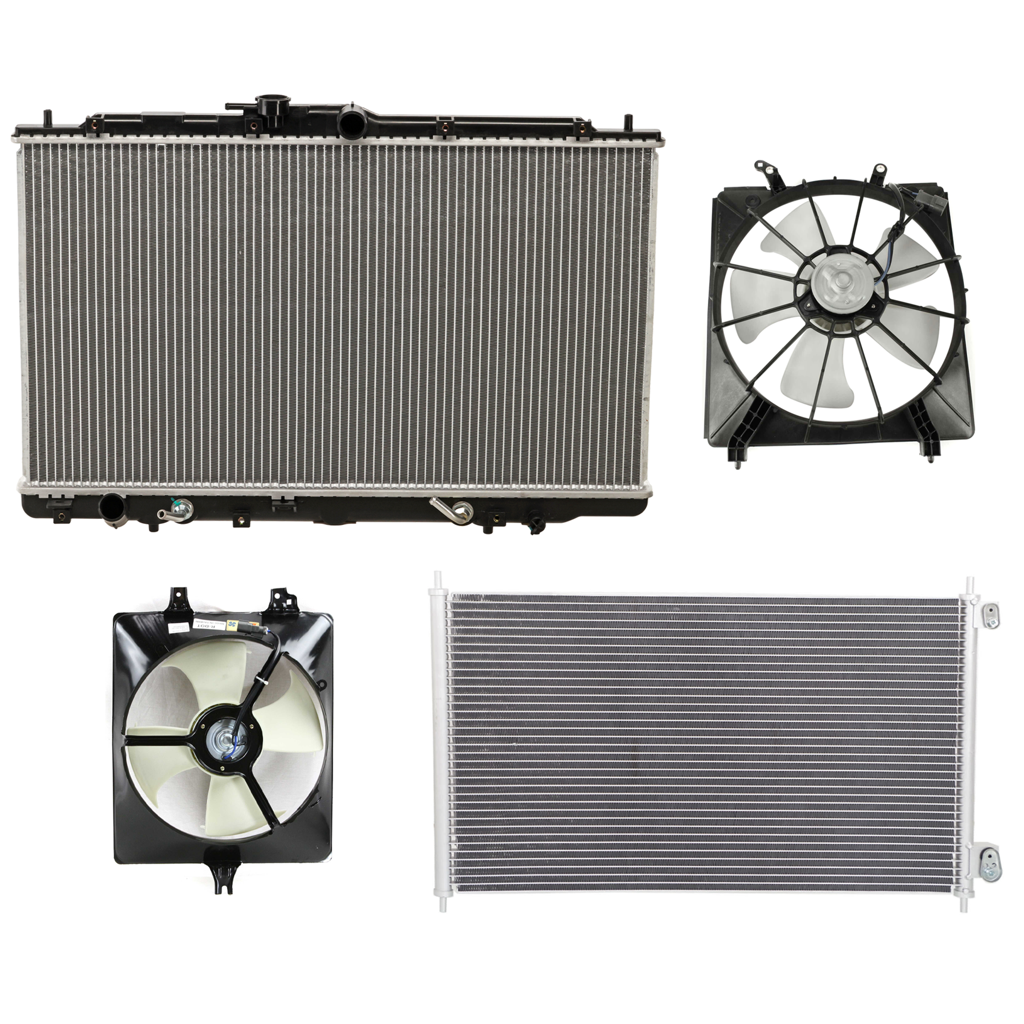 AM TL 99-01 ACCORD 98-02 A C CONDENSER RADIATOR COOLING FAN KIT 4 pc kit TL 3.2L Eng. ACCORD 3.0L Eng. 6 Cyl. SKU KIT 071324-11 Partslink HO3030102 HO3113109 HO3115111 HO3010105 OEM 80100S87A00-38615P8CA00 PFM 38