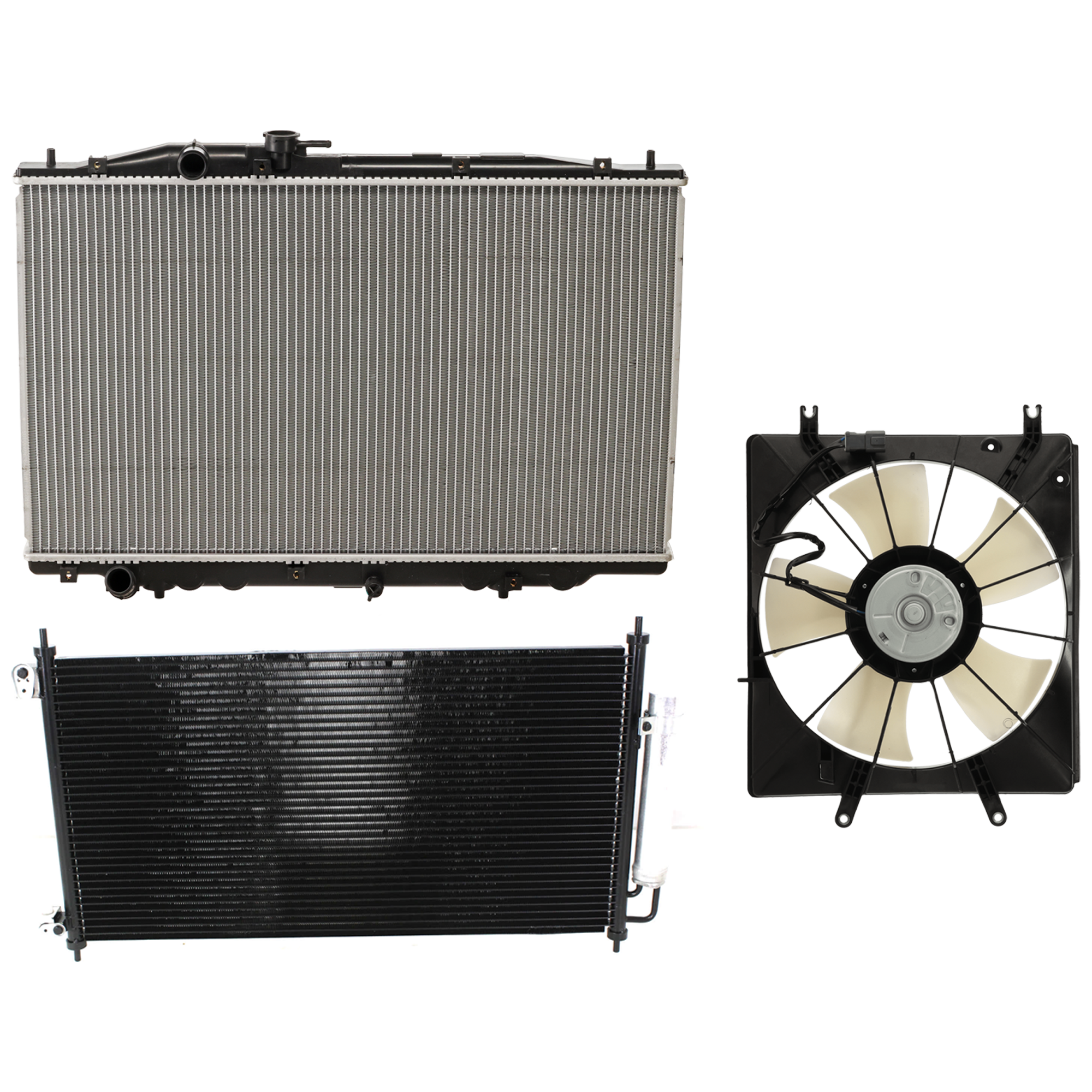 AM TL 04-06 A C CONDENSER RADIATOR COOLING FAN KIT 3 pc kit 3.2L Eng. 6 Cyl. SKU KIT 071324-22 Partslink AC3030120 AC3115109 AC3010138 OEM 80110SEPA01-19015RDAA01-19010R