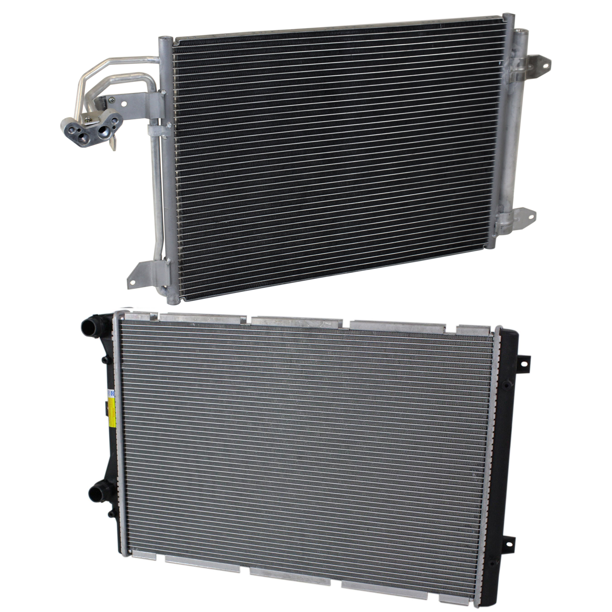 AM A3 A3 QUATTRO 09-13 A C CONDENSER 2 pc kit 4 Cyl 2.0L Engine w Radiator SKU KIT 071324-76 Partslink AU3030129 VW3010159 OEM 1K0820411Q 1K0198251