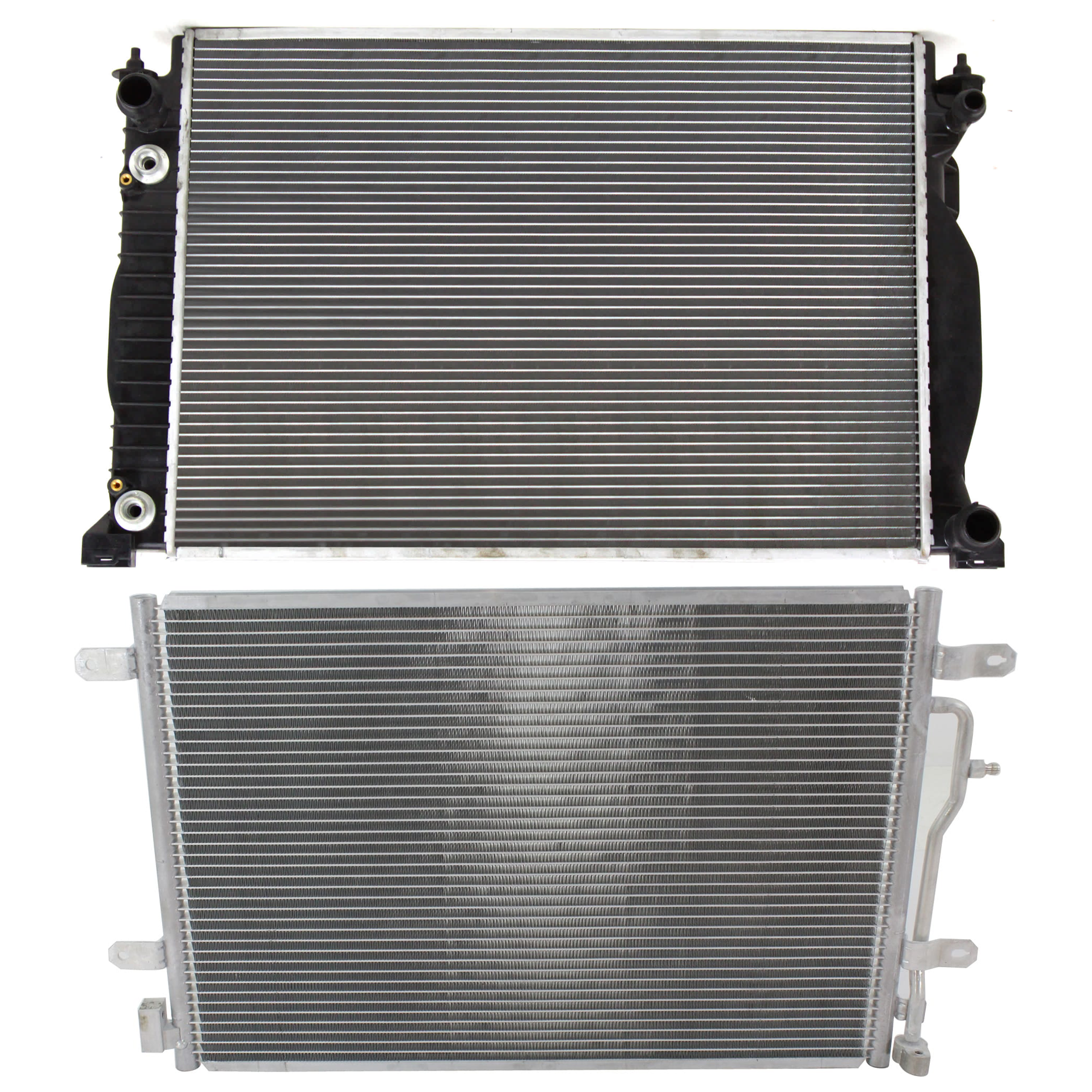 AM A4 A4 QUATTRO 02-03 A C CONDENSER RADIATOR KIT 2 pc kit 1.8L Eng. 4 Cyl. SKU KIT 071324-87 Partslink AU3030122 AU3010128 OEM 8E0260403B 8E0121251AQ