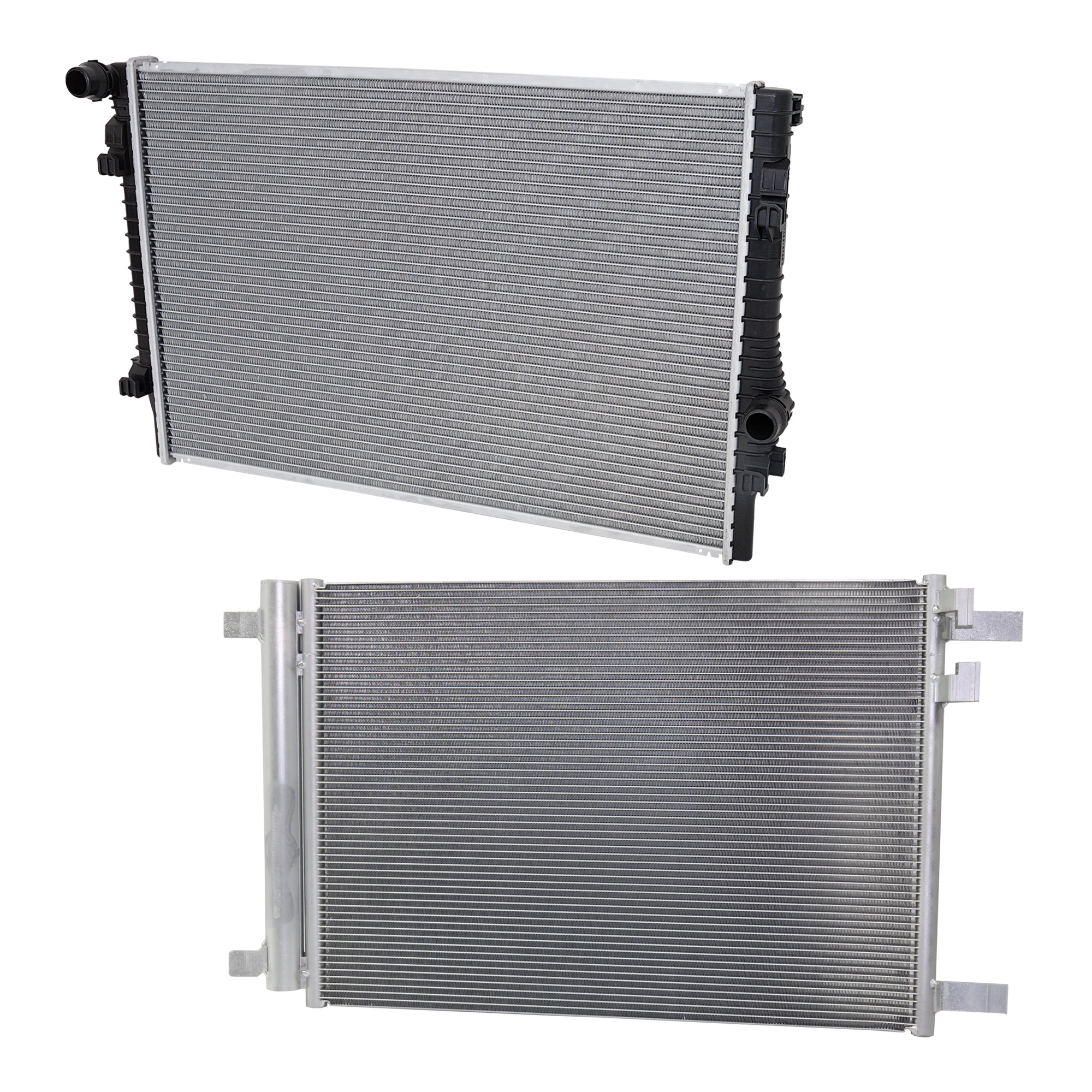 AM A3-15-20 Q3-19-20 A C CONDENSER RADIATOR KIT 2 pc kit 2.0L Eng. 4 Cyl. A3-15-16-1.8L Eng. SKU KIT 071324-91 Partslink AU3030137 VW3010166 OEM 5Q0816411BF 5WA121251H