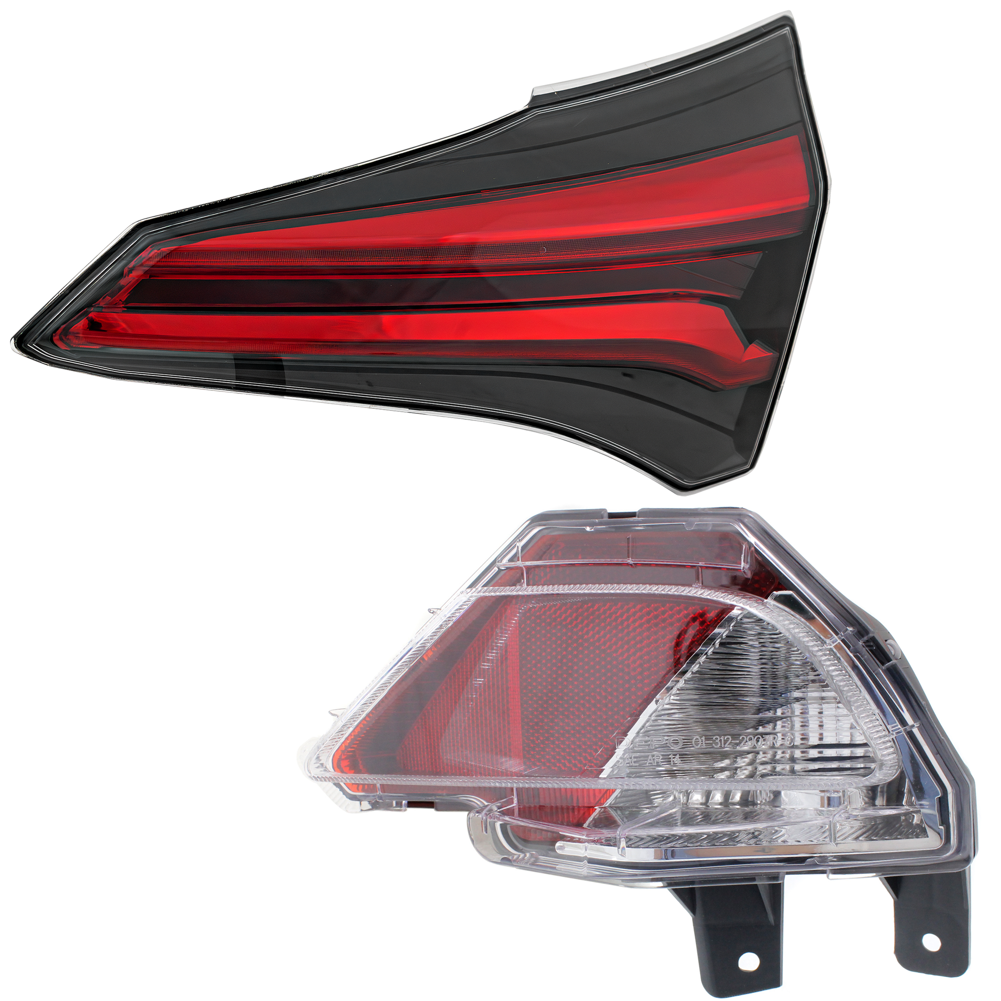 AM RAV4-16-18 BACK UP LAMP RH Assembly Halogen 2 pc Kit w Tail Light SKU KIT 071522-08 Partslink TO2887105 TO2803133 OEM 8145742070-815800R031