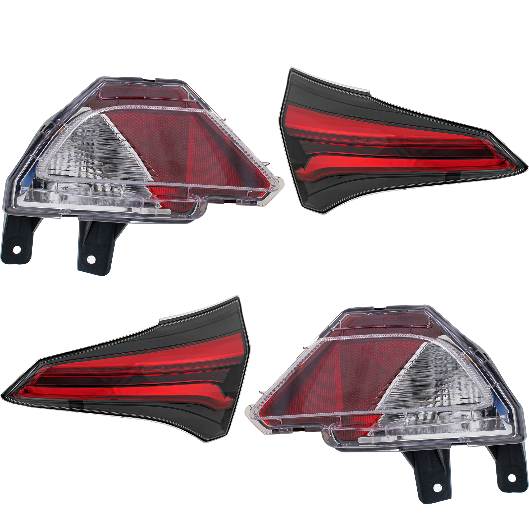 AM RAV4-16-18 TAIL LAMP RH AND LH Inner Assembly Halogen 4 pc Kit with Back Up Light SKU KIT 071522-12 Partslink TO2803133 TO2802133 TO2882107 TO2883107 OEM 815800R031-815900R031-814900R0