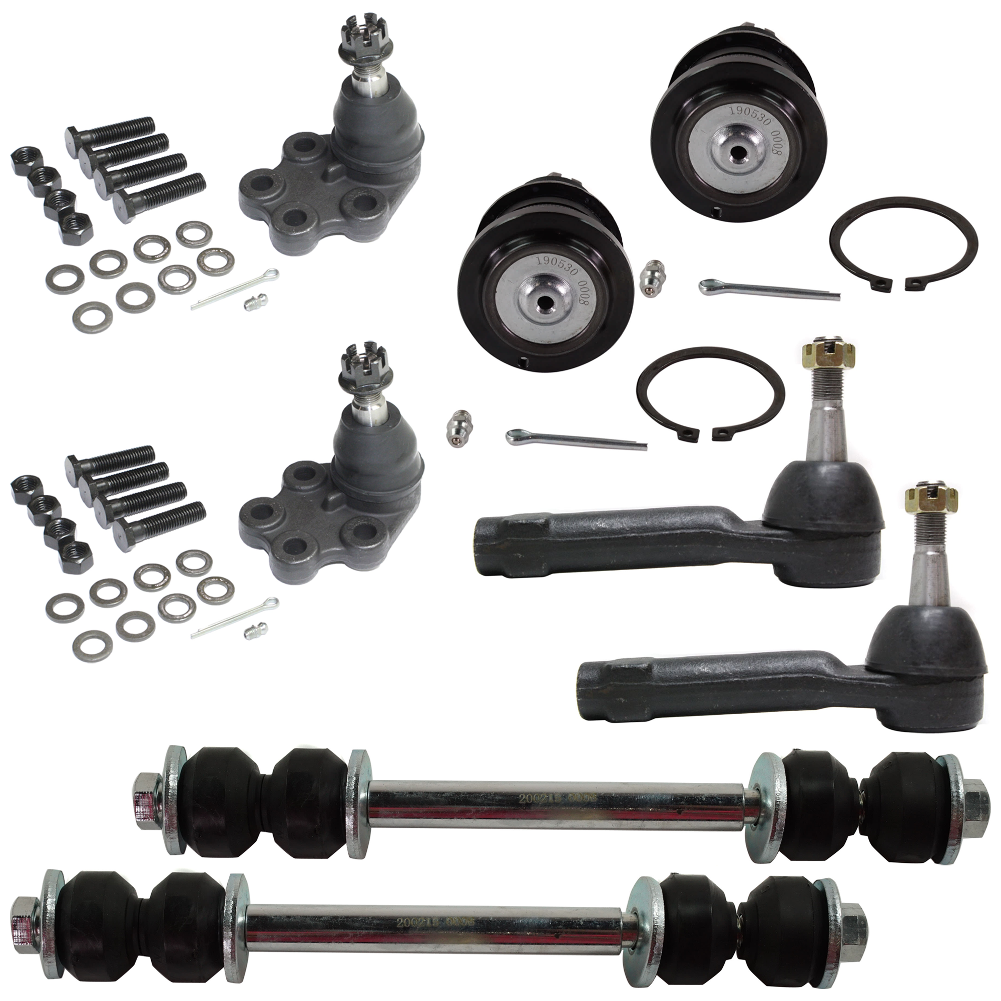 AM SILVERADO SIERRA 1500-99-06 FRONT SUSPENSION KIT 8 pc Kit with Ball Joint Tie Rod End and Sway Bar Link SKU KIT 07162024-65 OEM 104266-2601527-5051271-1501