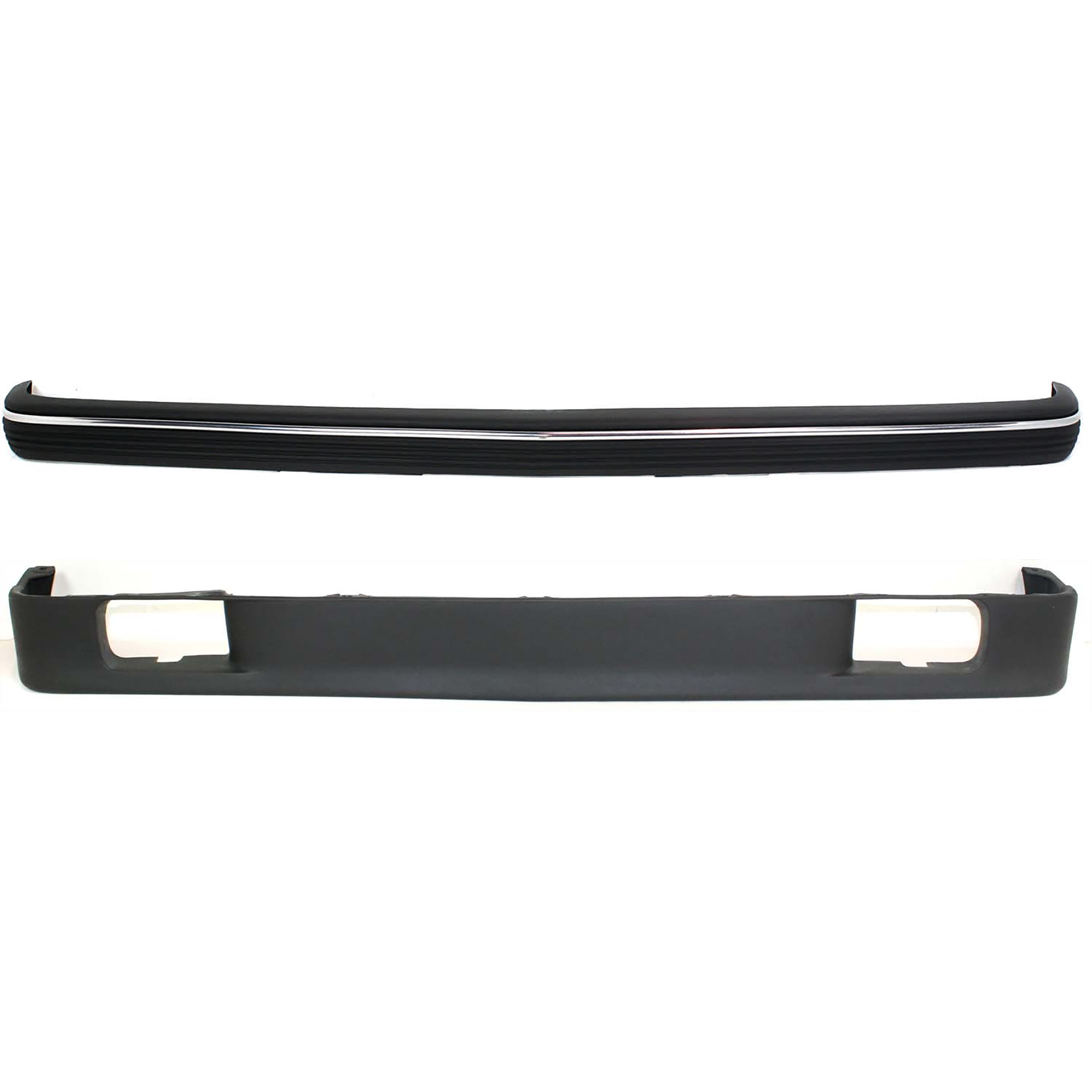 AM S10 PICKUP 91-93 S10 BLAZER 91-92 FRONT BUMPER MOLDING 2 pc kit w Valance Plastic Black SKU KIT 071624-24 Partslink GM1057132 GM1092159 OEM 15629964-15659165