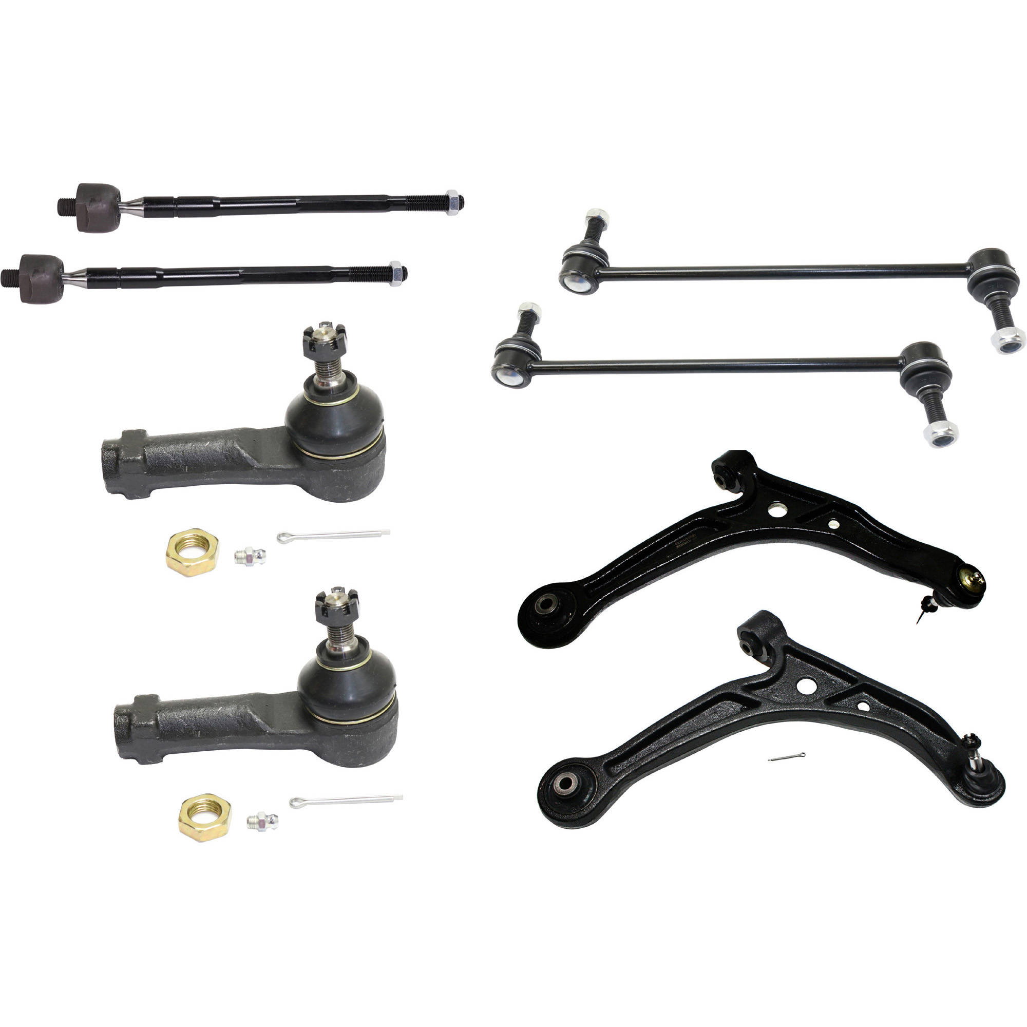 AM ODYSSEY 02-04 FRONT SUSPENSION KIT RH and LH 8 pc Kit with Control Arms Sway Bar Links and Tie Rod Ends SKU KIT 071721-103 OEM 51360S0XA02-51350S0XA02-18315