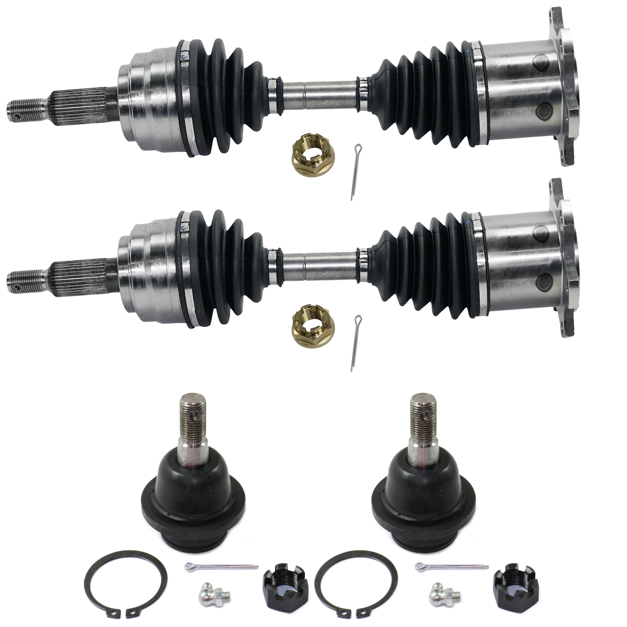 AM F SERIES 97-04 EXPEDITION 97-02 FRONT SUSPENSION KIT RH AND LH 4 pc Kit with Axle Assembly and Ball Joint SKU KIT 071724-03 OEM 104222-285019-1016769-2601460