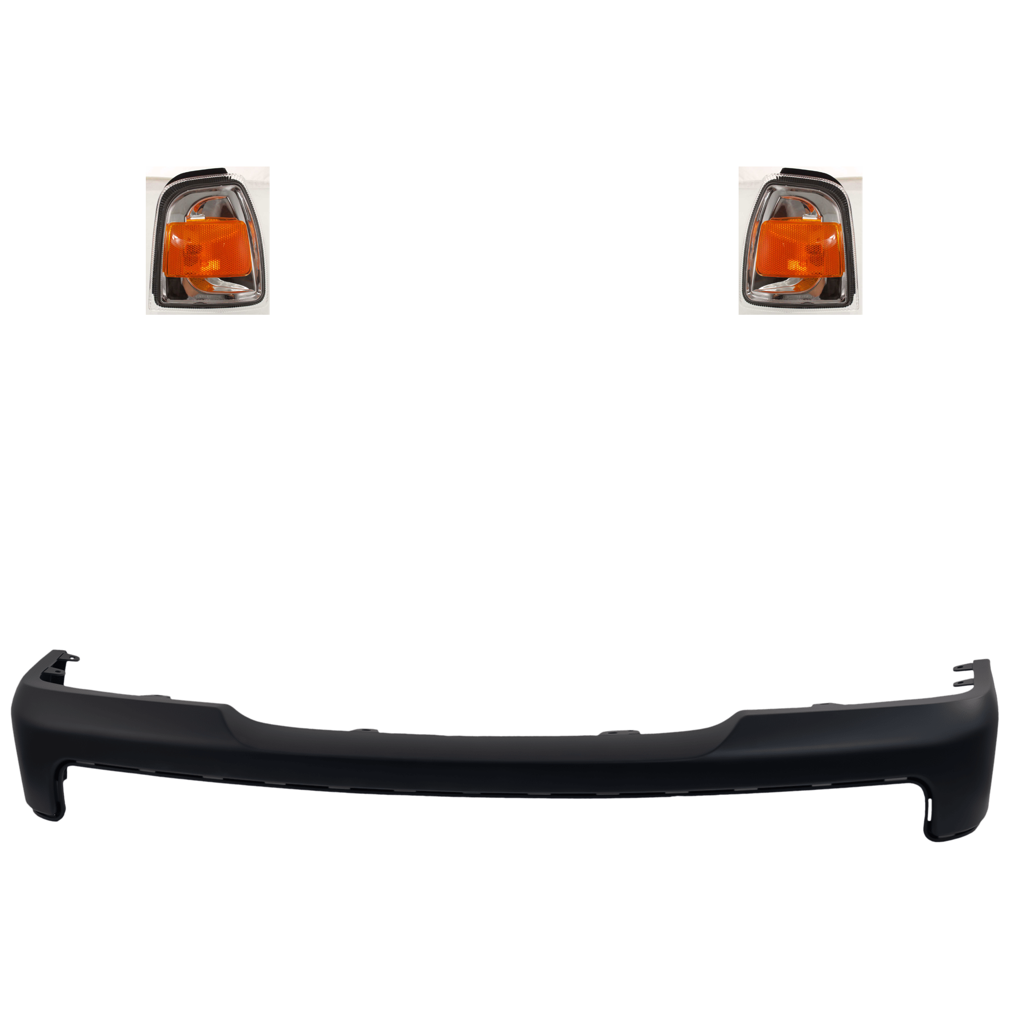 AM RANGER 06-11 FRONT BUMPER COVER 3 pc kit Primed with Corner Light SKU KIT 071724-05 Partslink FO1000608 FO2531171 FO2530171 OEM 6L5Z17D957BAPTM 6L5Z15A201AA 6