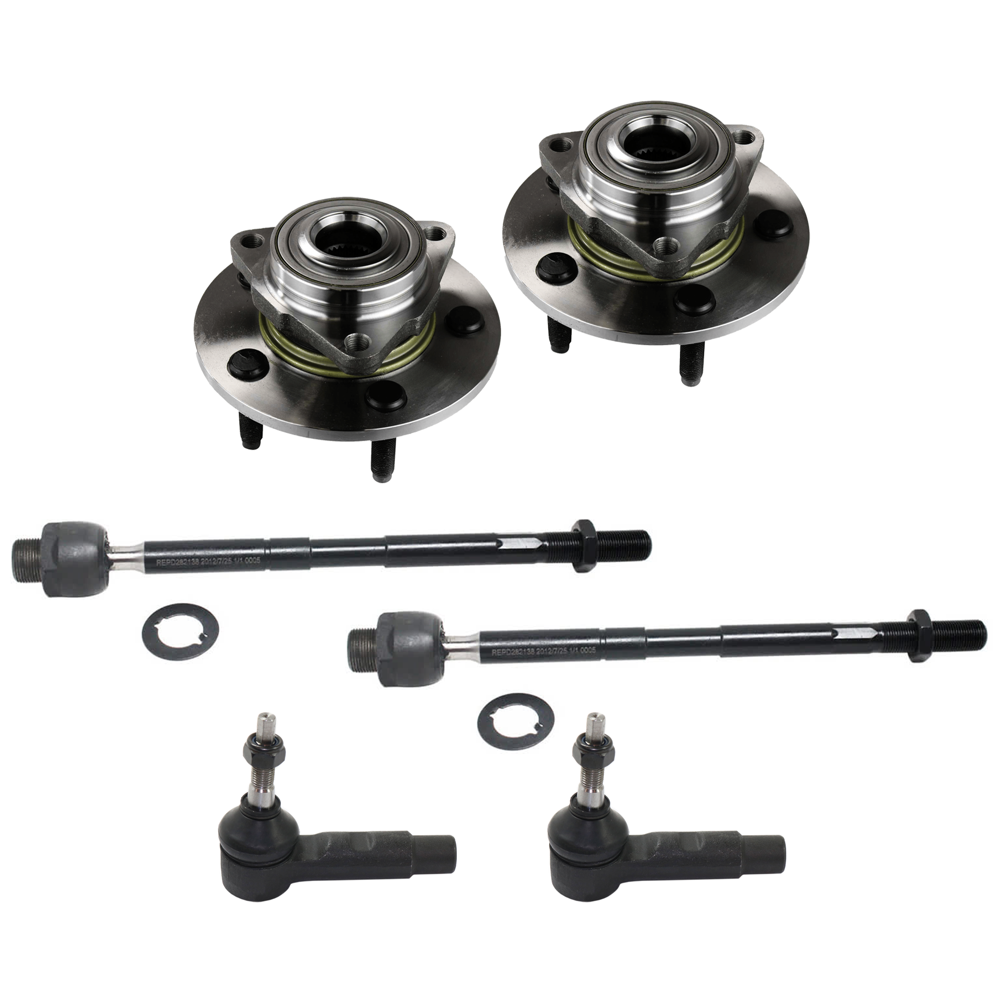 AM RAM 1500-02-05 FRONT SUSPENSION KIT RH AND LH 8 pc kit with Ball Joint Tie Rod End and Wheel Hub SKU KIT 071724-12 OEM 104333-2601556-5051294-45D2294