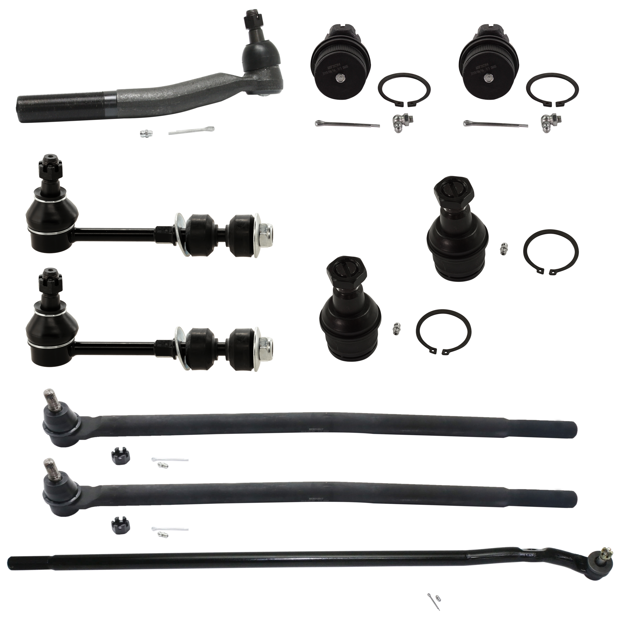 AM RAM 2500 RAM 3500-98-99 FRONT SUSPENSION KIT 10 pc kit with Ball Joint Sway Bar Link and Tie Rod End SKU KIT 071724-27 OEM 10339-104273-2601248-2601646-4