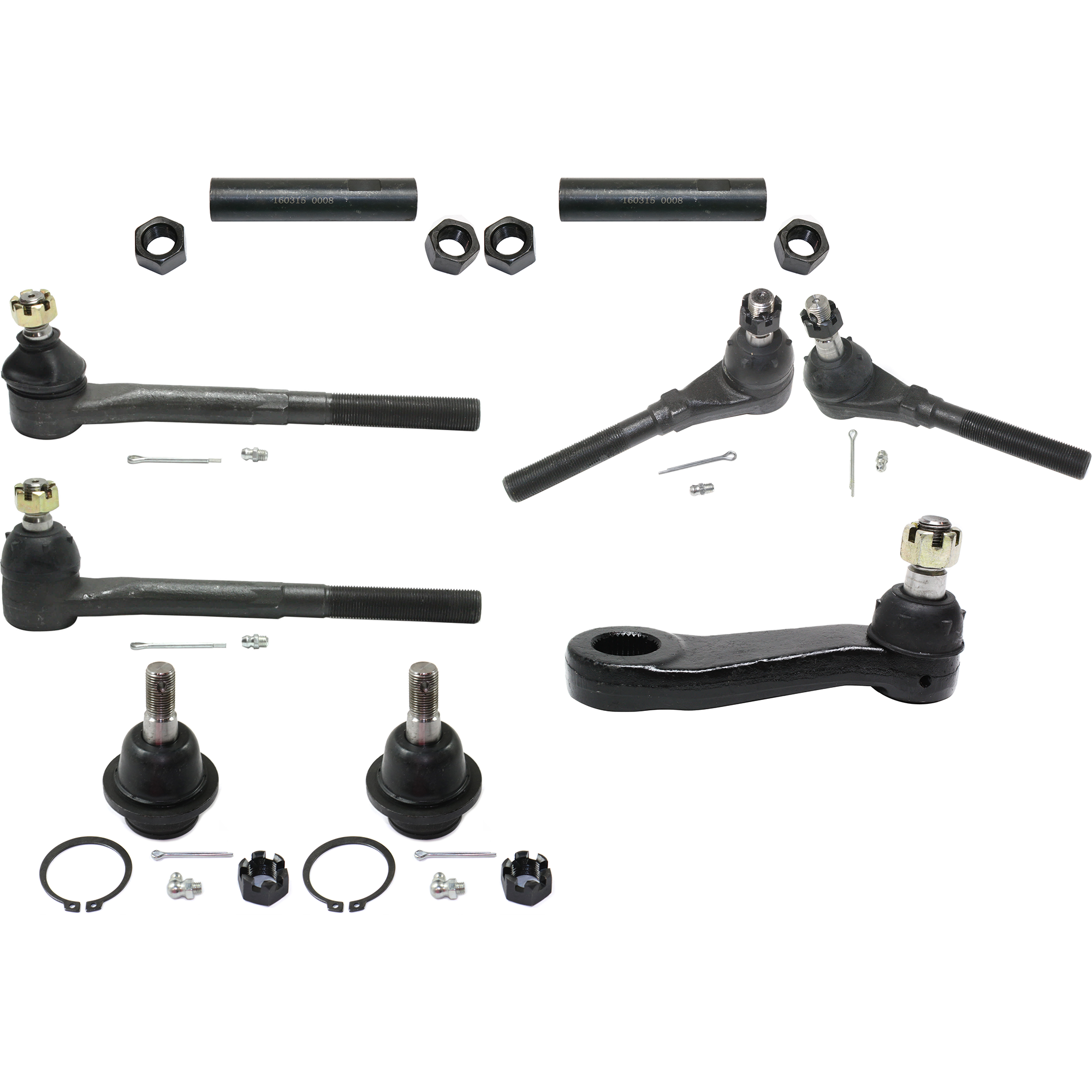 AM F SERIES 97-04 EXPEDITION 97-02 FRONT SUSPENSION KIT 9 pc Kit with Pitman Arm Tie Rod End and Ball Joint SKU KIT 071724-29 OEM 104222-285019-1016769-26014