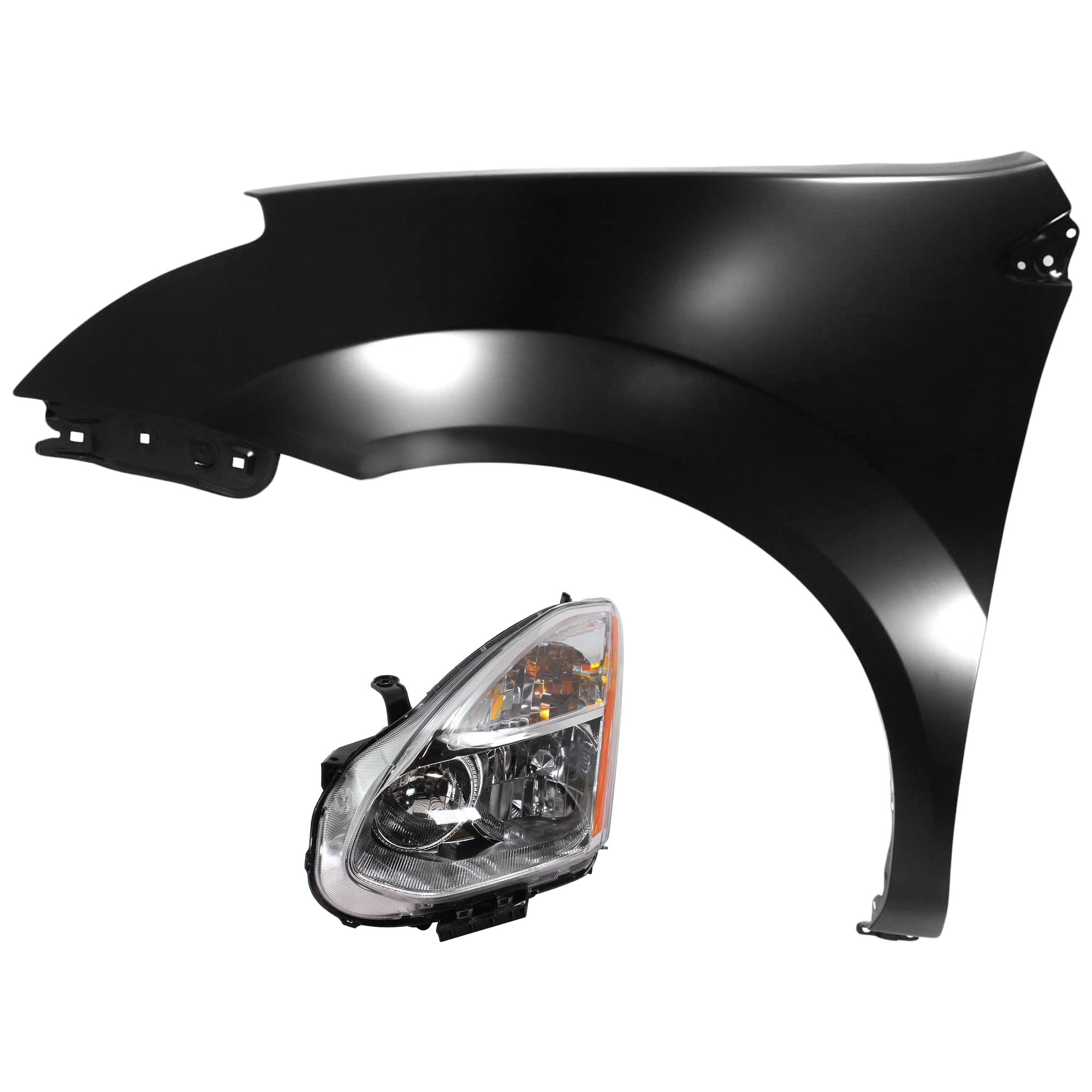 AM ROGUE 08-10 HEAD LAMP LH 2 pc Kit Lens and Housing HID Xenon w o HID Kit with Fender SKU KIT 071726-02 Partslink NI1240188 OEM 26060JM20C PFM FCA01JM0MA