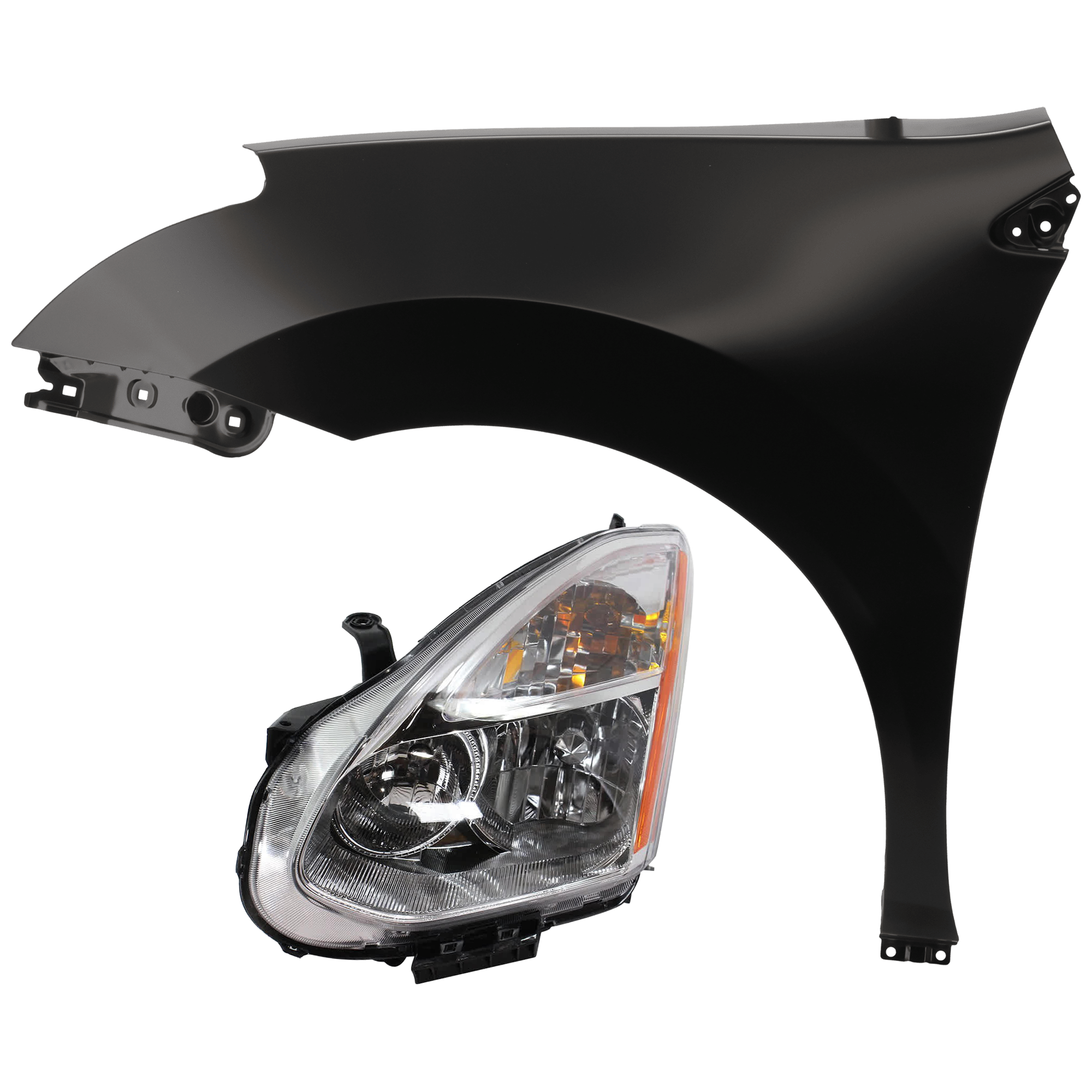 AM ROGUE 11-12 HEAD LAMP LH 2 pc Kit Lens and Housing HID Xenon w o HID Kit with Fender SKU KIT 071726-182 Partslink NI1240198 OEM 26060JM20C PFM F3113JM0MA