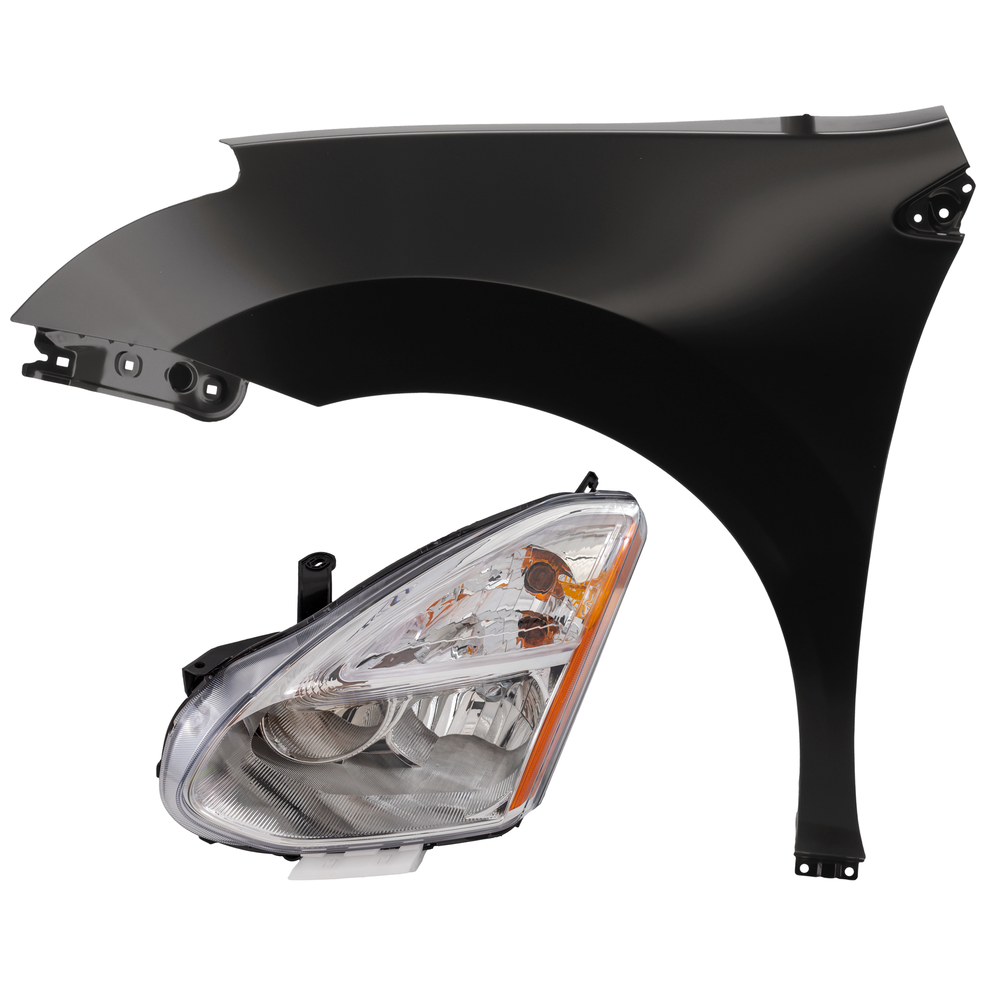 AM ROGUE 11-12 HEAD LAMP LH 2 pc Kit Assembly HID Xenon w HID Kit with Fender SKU KIT 071726-183 Partslink NI2502220 NI1240198 OEM 260601VK1A F3113JM0MA