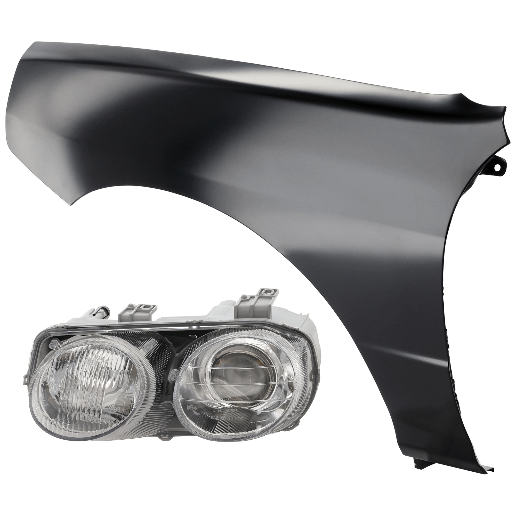 AM INTEGRA 98-01 HEAD LAMP LH 2 pc Kit Lens and Housing Halogen with Fender SKU KIT 071726-210 Partslink AC2502104 AC1240107 OEM 33151ST7A03-60261ST7A91ZZ