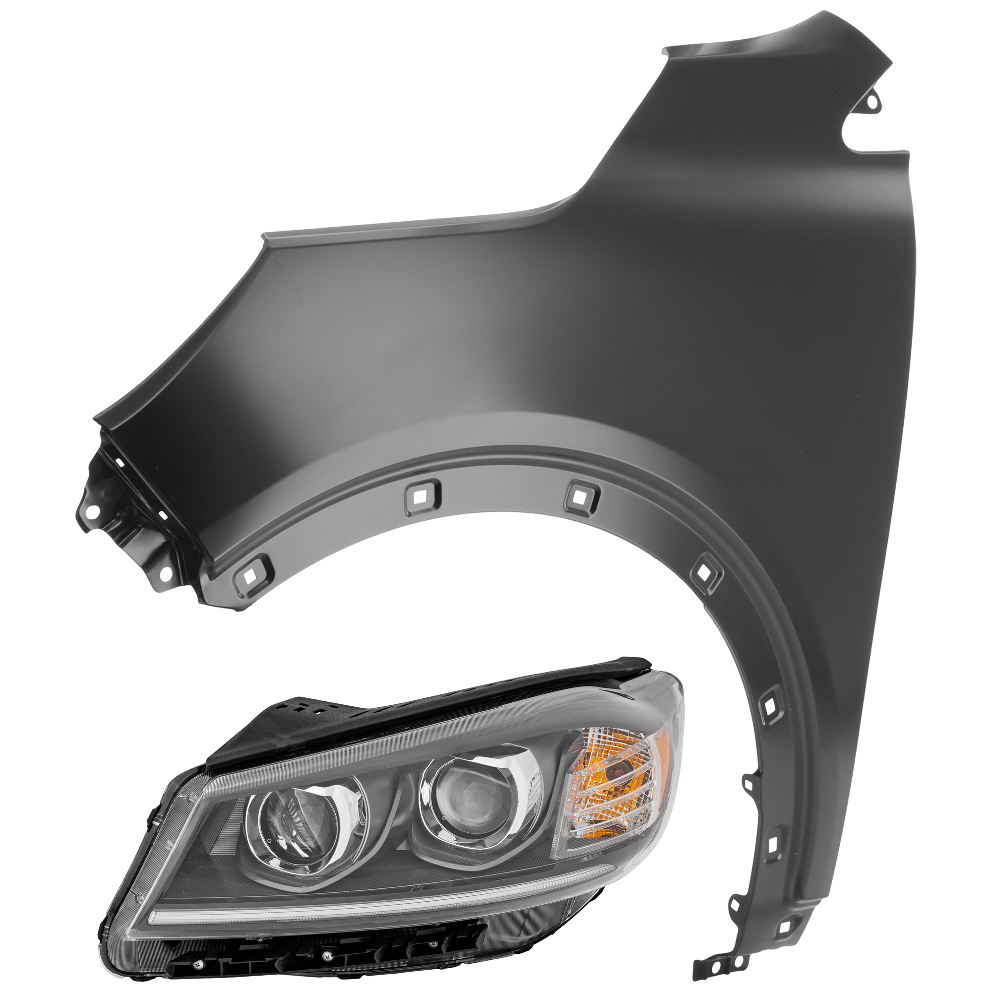 AM SORENTO 19-20 HEAD LAMP LH 2 pc Kit Assembly Halogen w Adaptive Headlight with Fender CAPA SKU KIT 071726-244 Partslink KI2502229C KI1240146C OEM 92101C6500-66311C6000