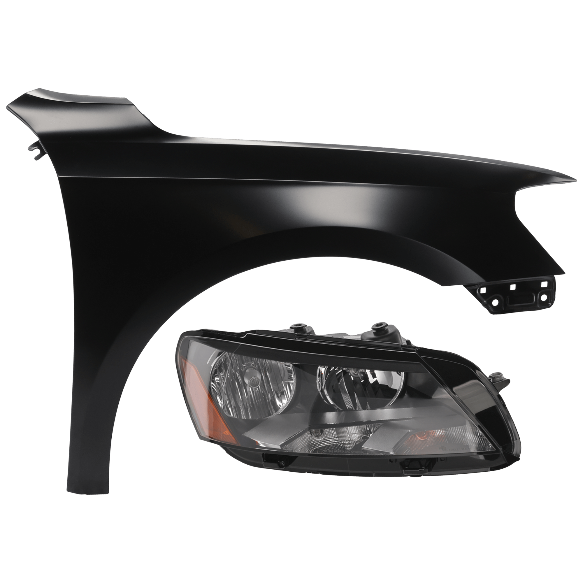 AM PASSAT 12-15 HEAD LAMP RH 2 pc Kit Assembly Halogen with Fender CAPA SKU KIT 071726-286 Partslink VW2503148C VW1241145C OEM 561941006D 561821022