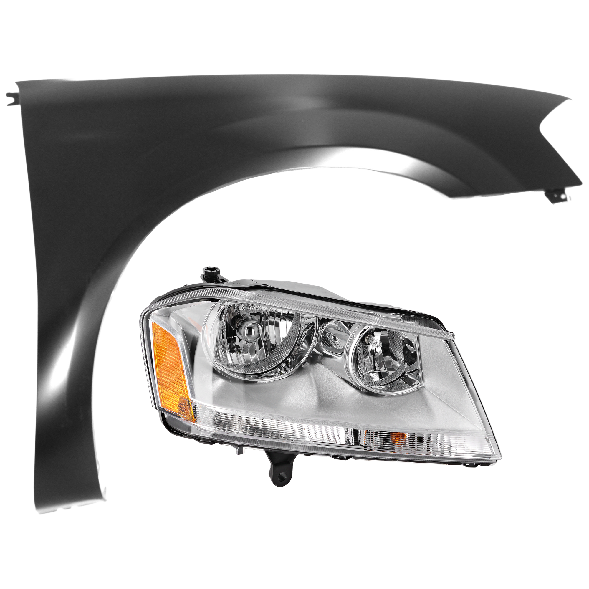 AM AVENGER 08-10 HEAD LAMP RH 2 pc Kit Assembly Halogen SE SXT Models with Fender SKU KIT 071726-288 Partslink CH1241259 OEM 5116342AD PFM 5008902AG