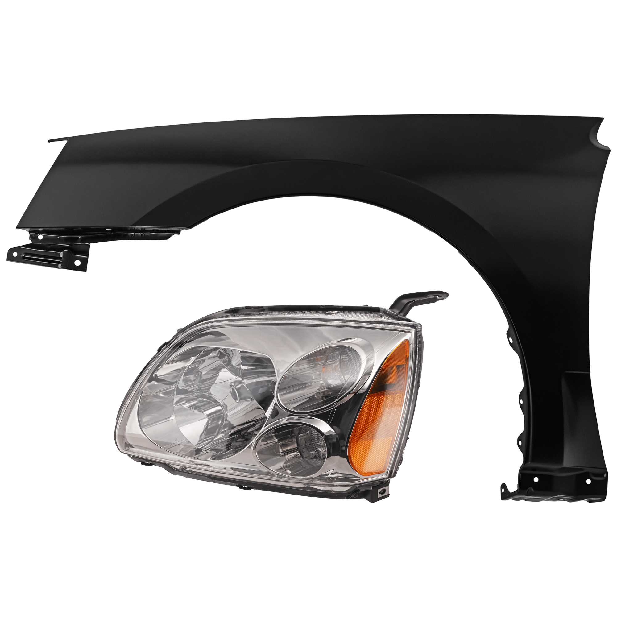 AM GALANT 04-12 HEAD LAMP LH 2 pc Kit Assembly Halogen with Fender SKU KIT 071726-41 Partslink MI2502127 MI1240158 OEM MN161851-5220C093