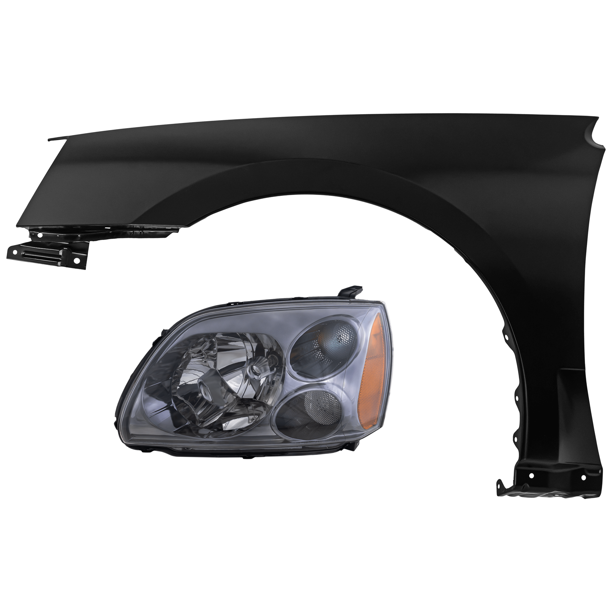 AM GALANT 04-12 HEAD LAMP LH 2 pc Kit Assembly Halogen with Fender SKU KIT 071726-42 Partslink MI2502153 MI1240158 OEM 8301A565-5220C093