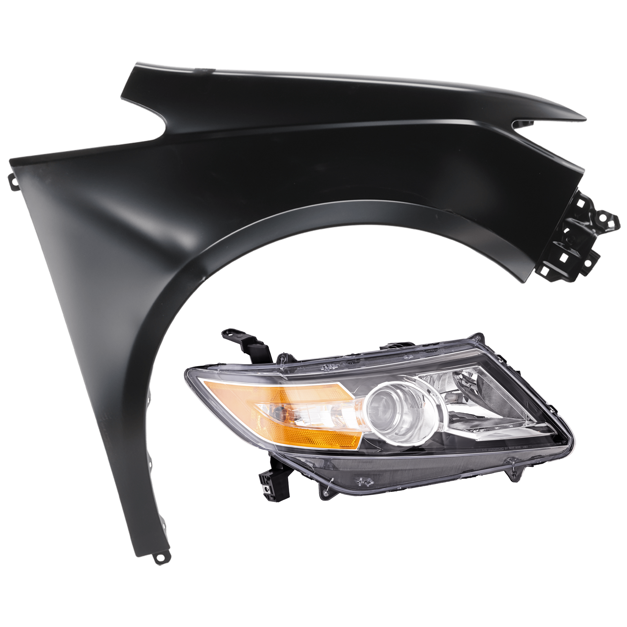 AM ODYSSEY 14-17 HEAD LAMP RH 2 pc Kit Assembly Halogen with Fender CAPA SKU KIT 071726-88 Partslink HO2503154C HO1241187C OEM 33100TK8A02-60210TK8A80ZZ