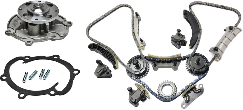 AM CTS 04-07 TIMING CHAIN KIT 2 pc Kit with Water Pump SKU KIT 071817-30 OEM 11103-19361-20332-43530-58619