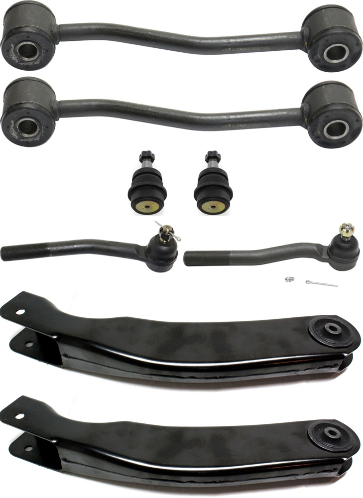 AM GRAND CHEROKEE 99-03 FRONT CONTROL ARM KIT RH AND LH Upper w ball joint s 8 pc Kit with Ball Joint Sway Bar Link and Tie Rod End SKU KIT 071817-62 OEM 52088208AE 52088208AB 2651598