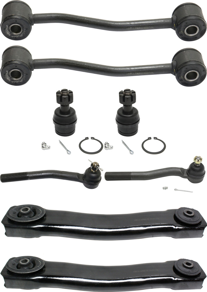 AM GRAND CHEROKEE 99-04 FRONT CONTROL ARM KIT RH AND LH Lower 8 pc kit with Ball Joints Sway Bar Links and Tie Rod End SKU KIT 071817-63 OEM 104301-2601554-5051292-45D2292