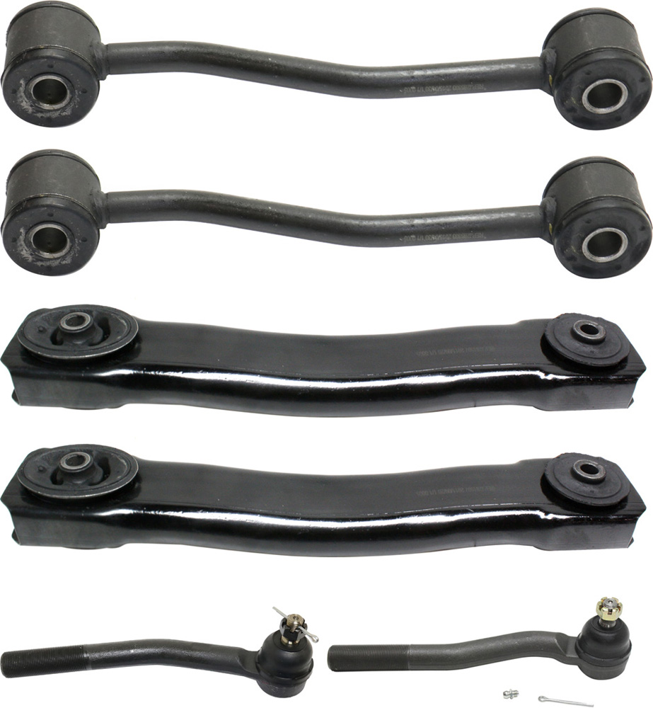AM GRAND CHEROKEE 99-04 FRONT CONTROL ARM KIT RH AND LH Lower w o ball joint s 6 pc Kit with Sway Bar Link and Tie Rod End SKU KIT 071817-65 OEM 52088217AB 2651598-5451389-520