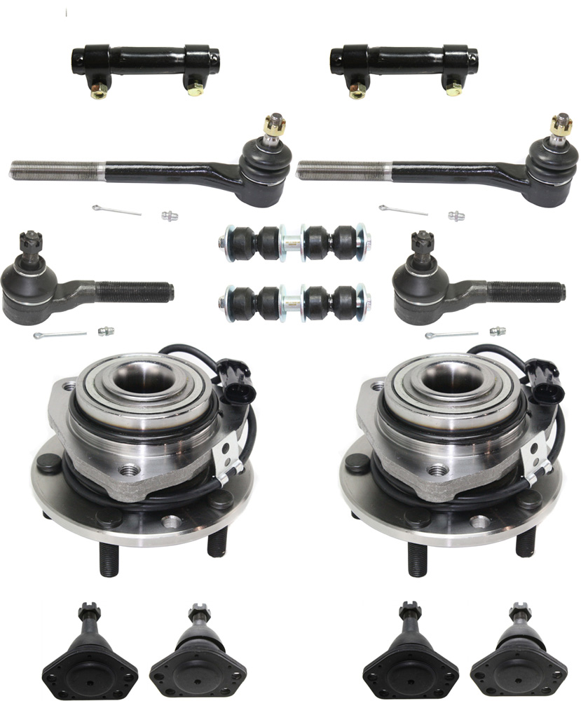 AM BLAZER 98-05 FRONT SUSPENSION KIT RH and LH 14 pc Kit with Ball Joint Sway Bar Link Tie Rod Adjusting Sleeve Tie Rod End and Wheel Hub SKU KIT 071818-29 OEM 10390-286004-2601274-5051104-1